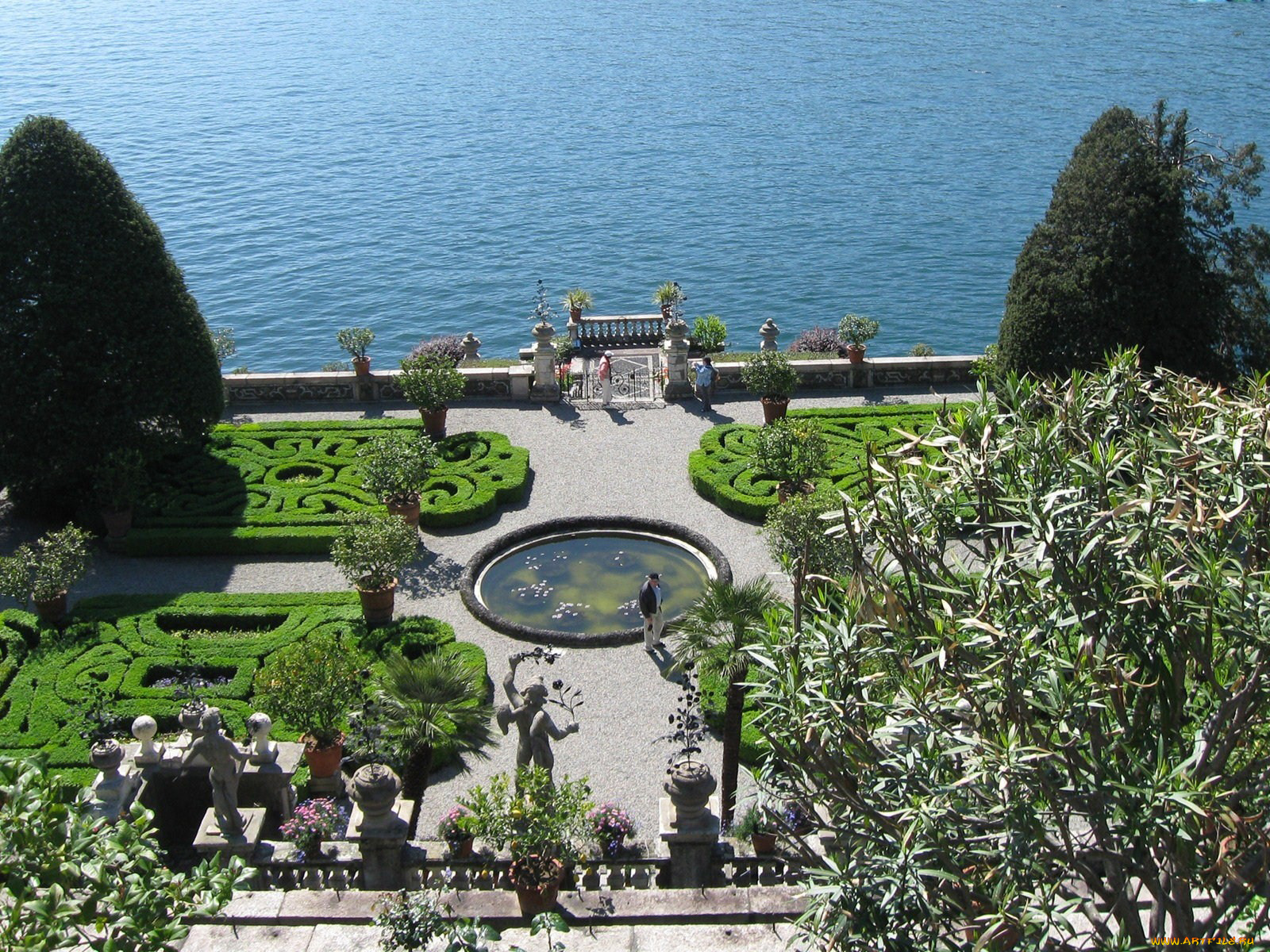 природа, парк, скульптуры, клумбы