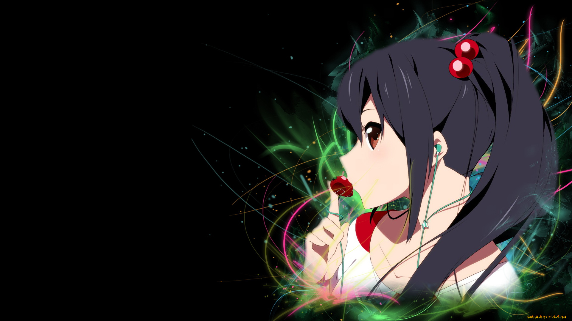 аниме, on, девушка, графика