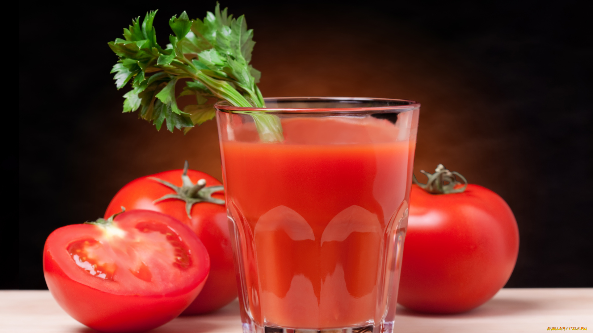 еда, напитки, сок, томатный, стакан, помидоры, сельдерей