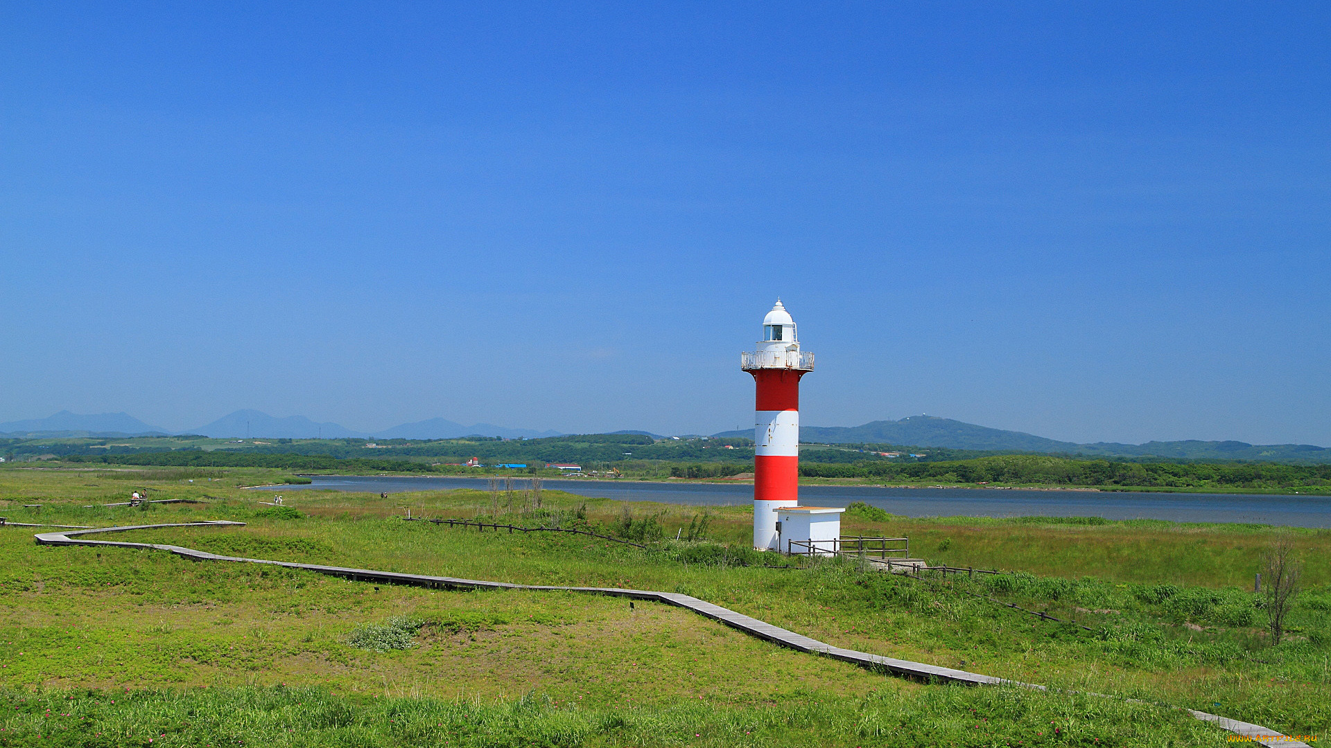 природа, маяки, маяк, поле, вода