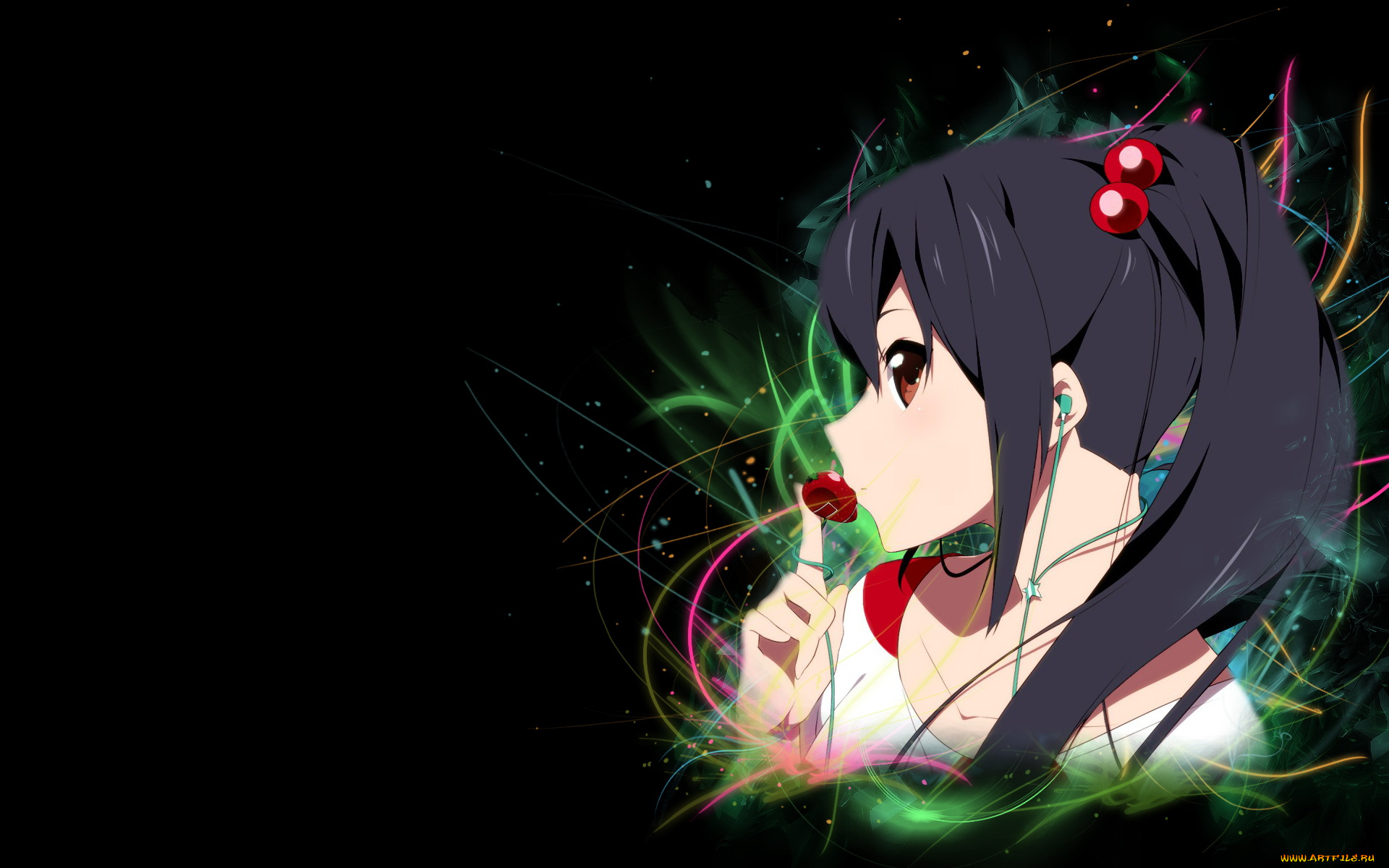 аниме, on, девушка, графика