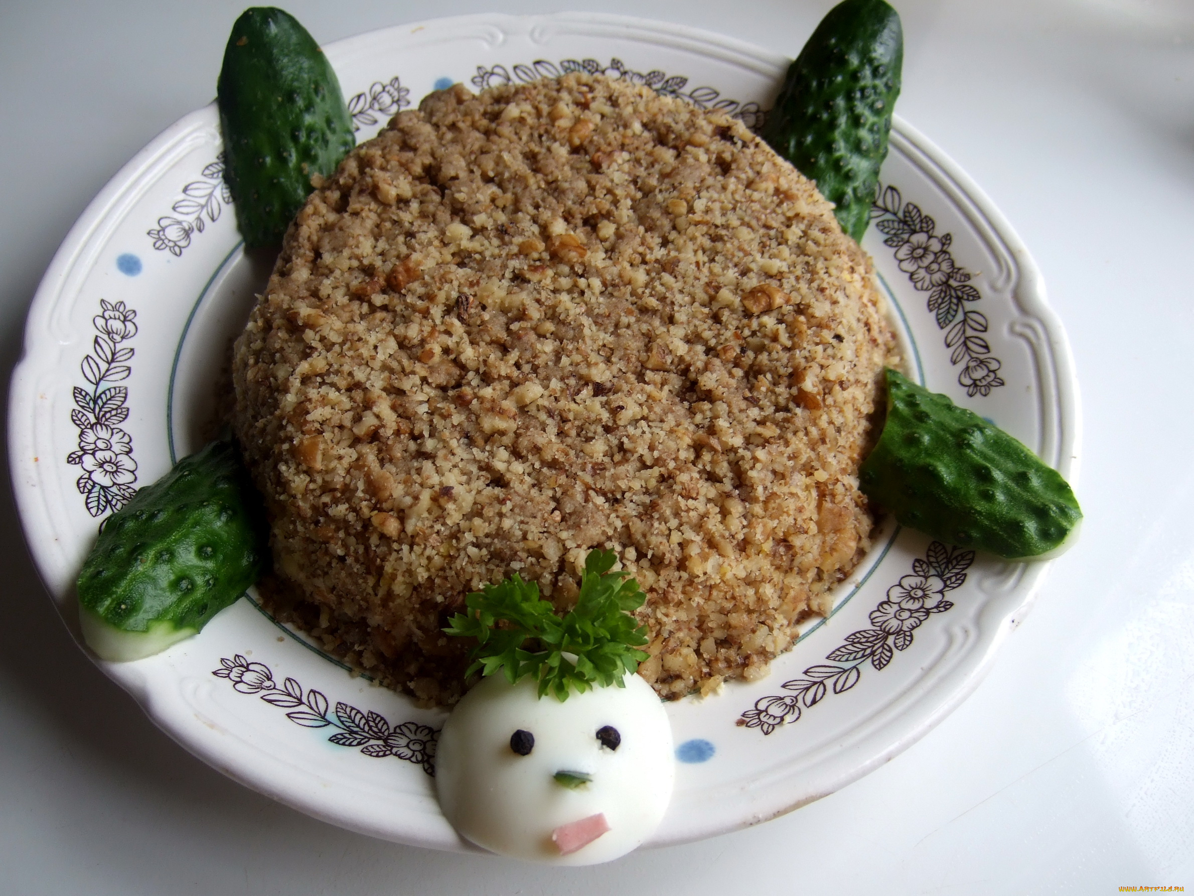 еда, салаты, закуски, салат, черепаха, украшение