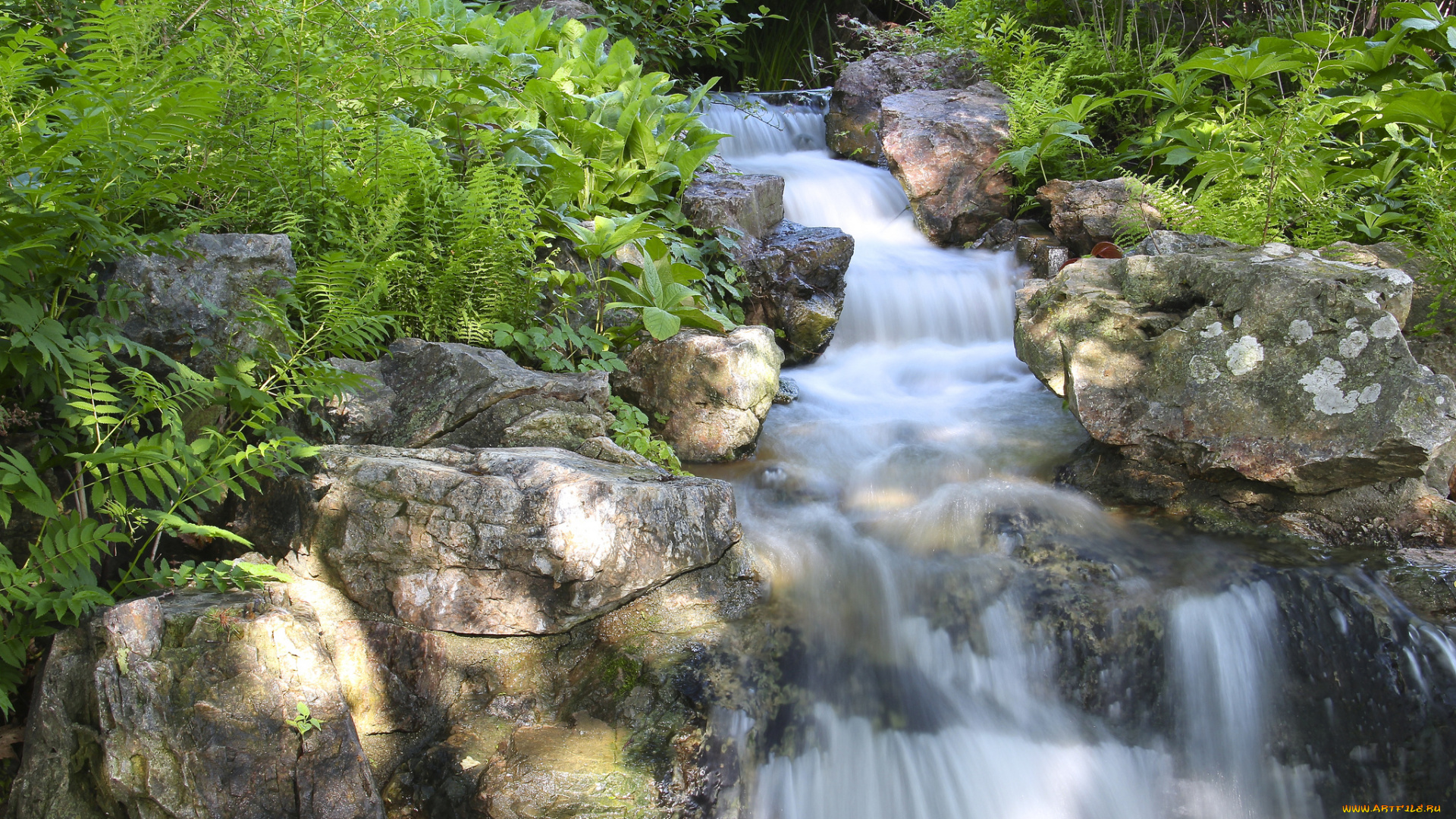 chicago, botanic, garden, glencoe, illinois, природа, водопады, Чикагский, ботанический, сад, гленко, иллинойс, каскад, камни