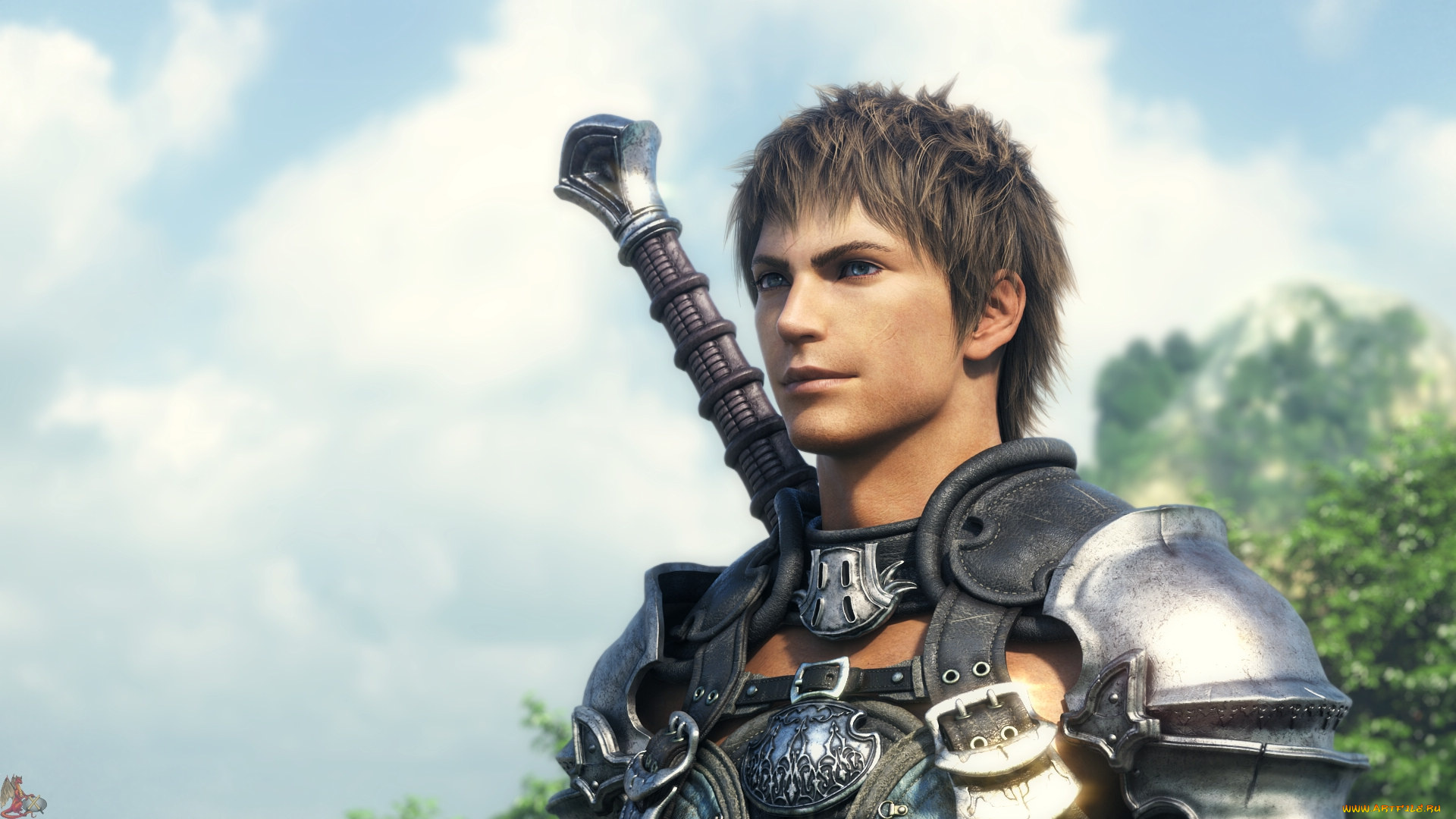 видео, игры, final, fantasy, xiv, парень, меч