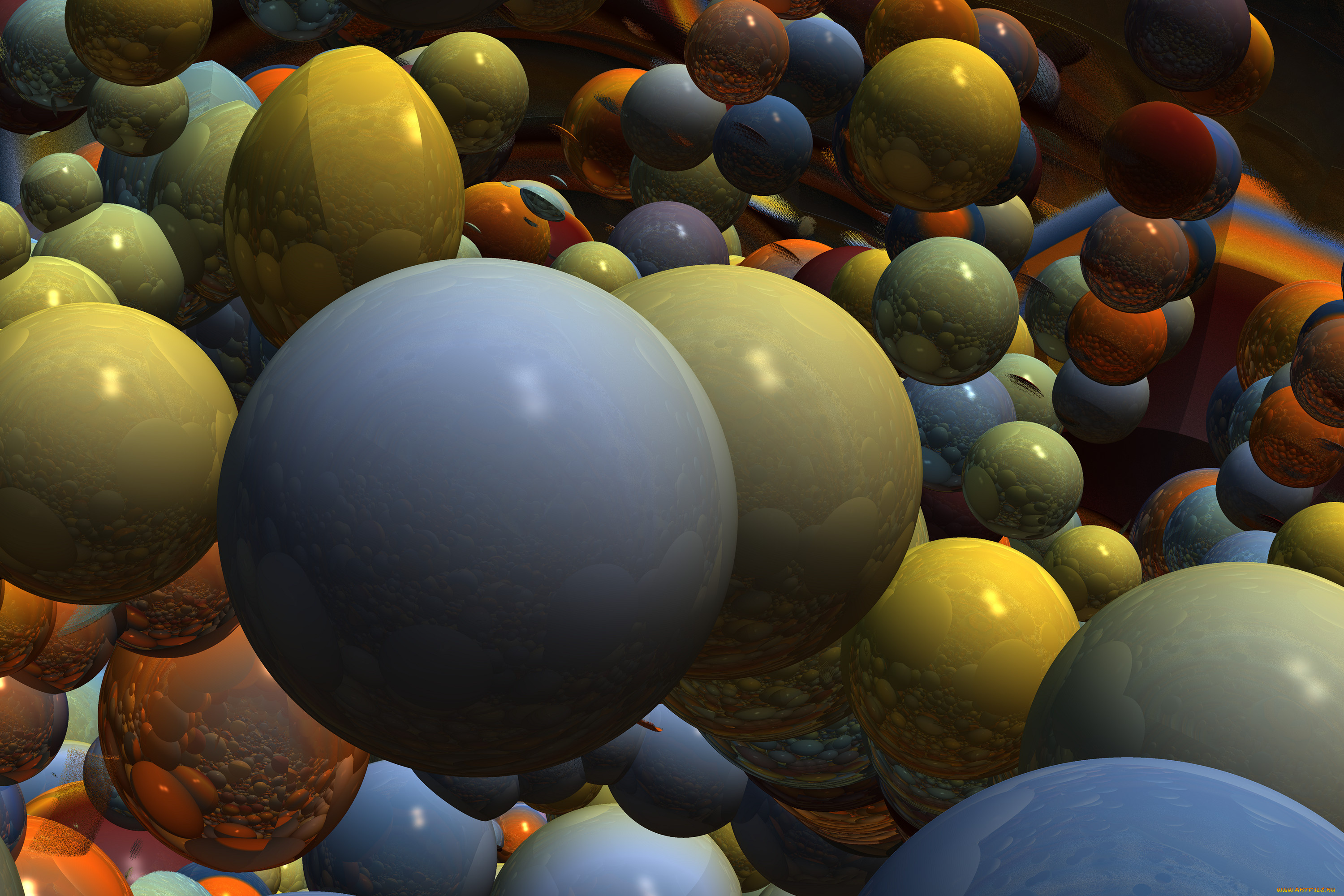 3д, графика, шары