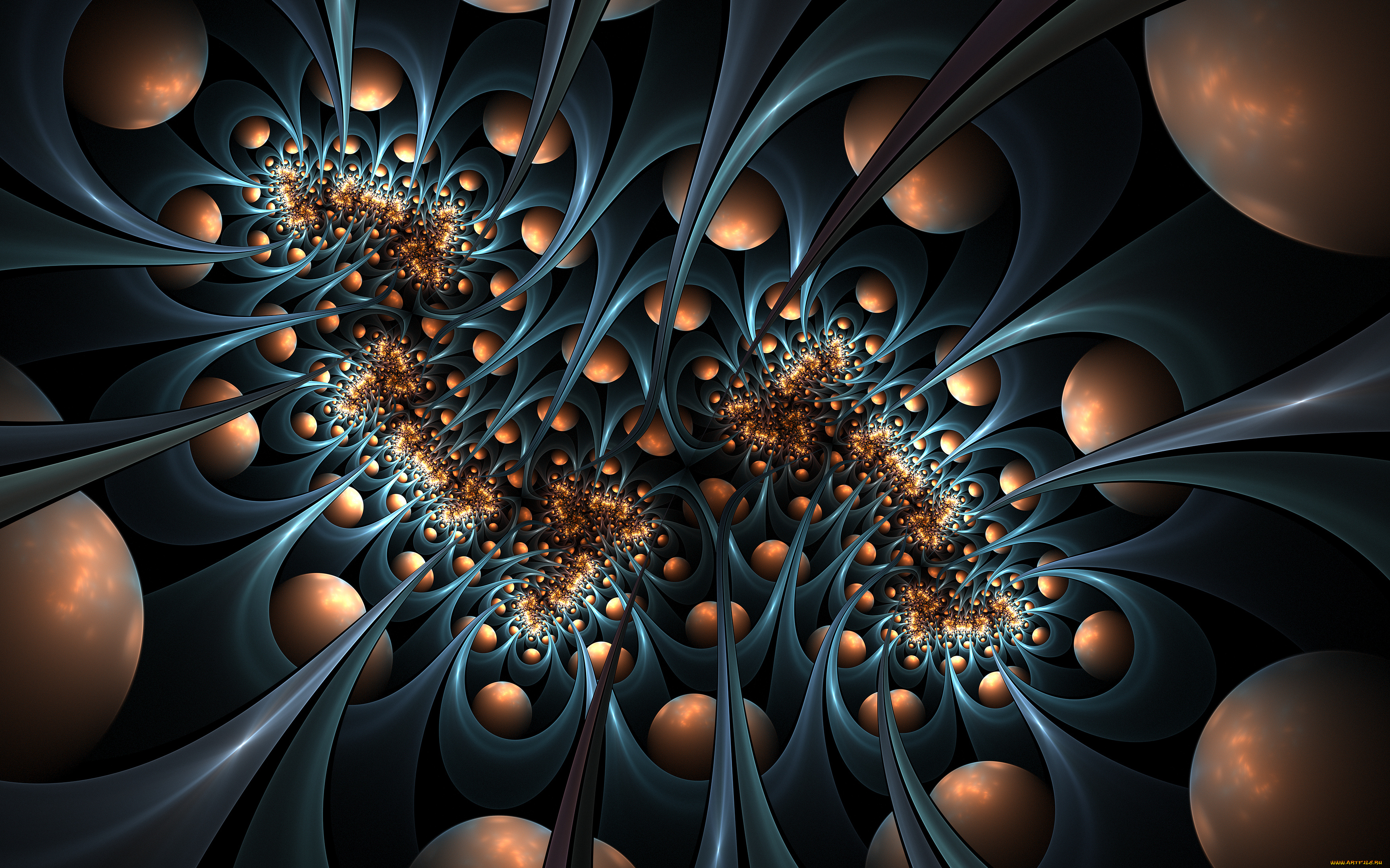 3д, графика, fractal, фракталы, узор, фон, цвет
