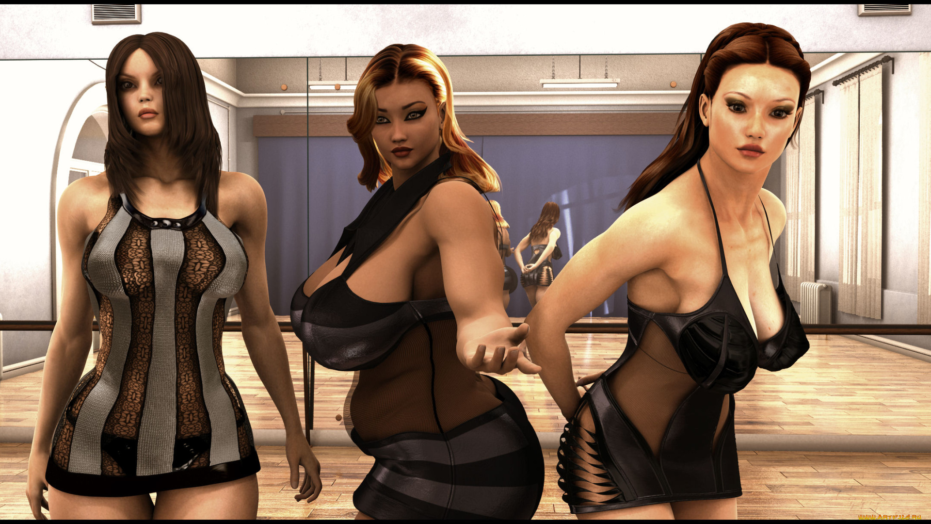 3д, графика, люди, , people, взгляд, девушки