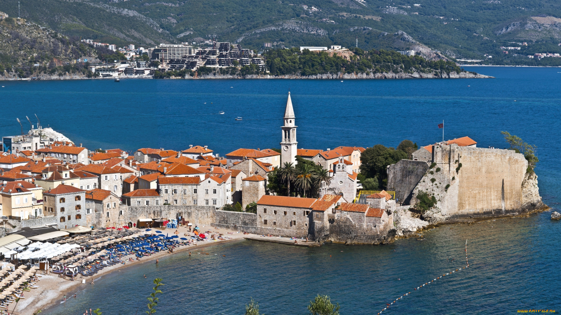 будва, , Черногория, города, -, панорамы, дома, пляж, курорт