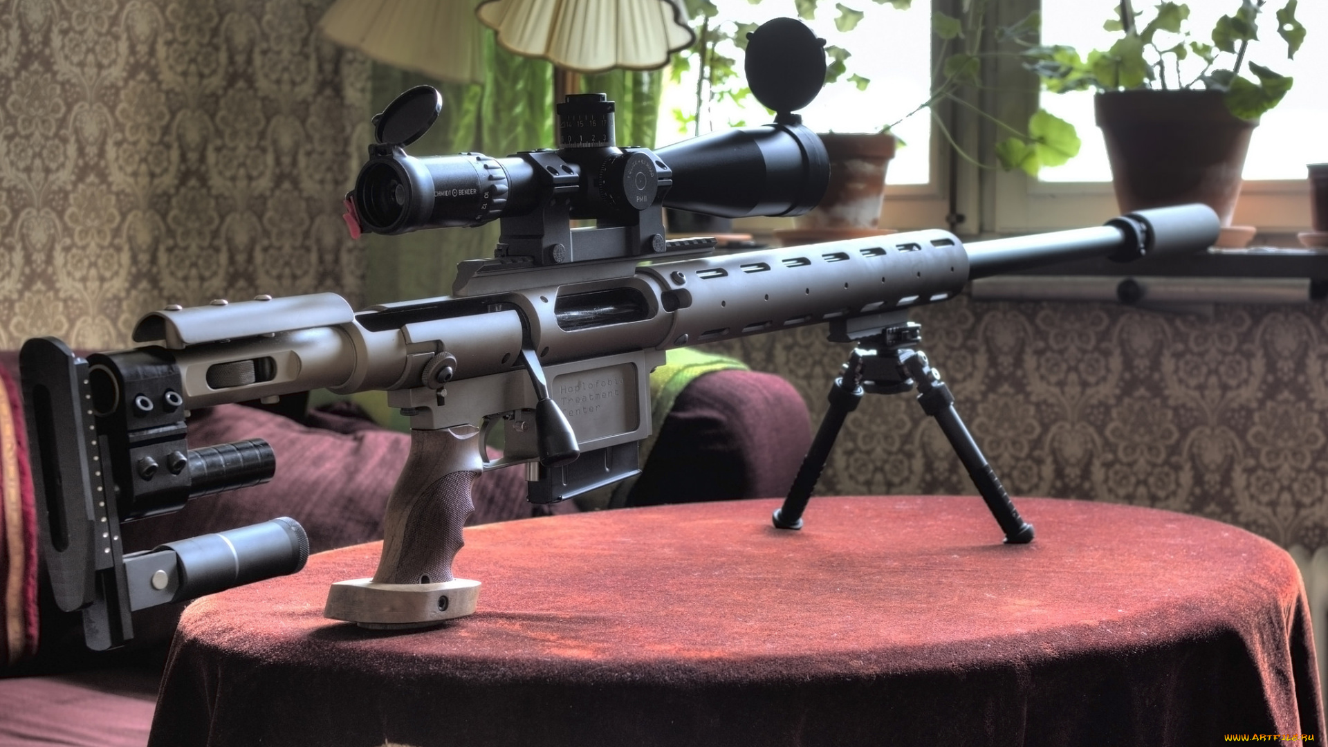 оружие, винтовки, с, прицеломприцелы, сошки, винтовка, снайперка, прицел, оптика