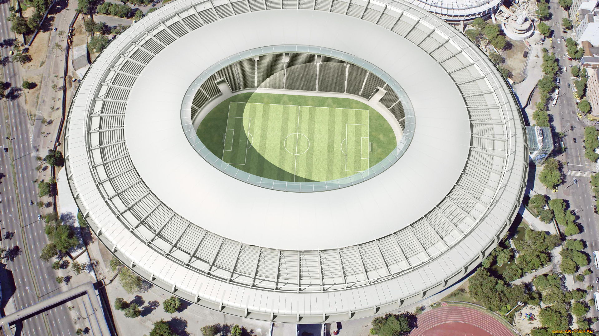 спорт, стадионы, чаша, панорама, арена, стадион, бразилия, чемпионат, деревья, дороги, поле, город