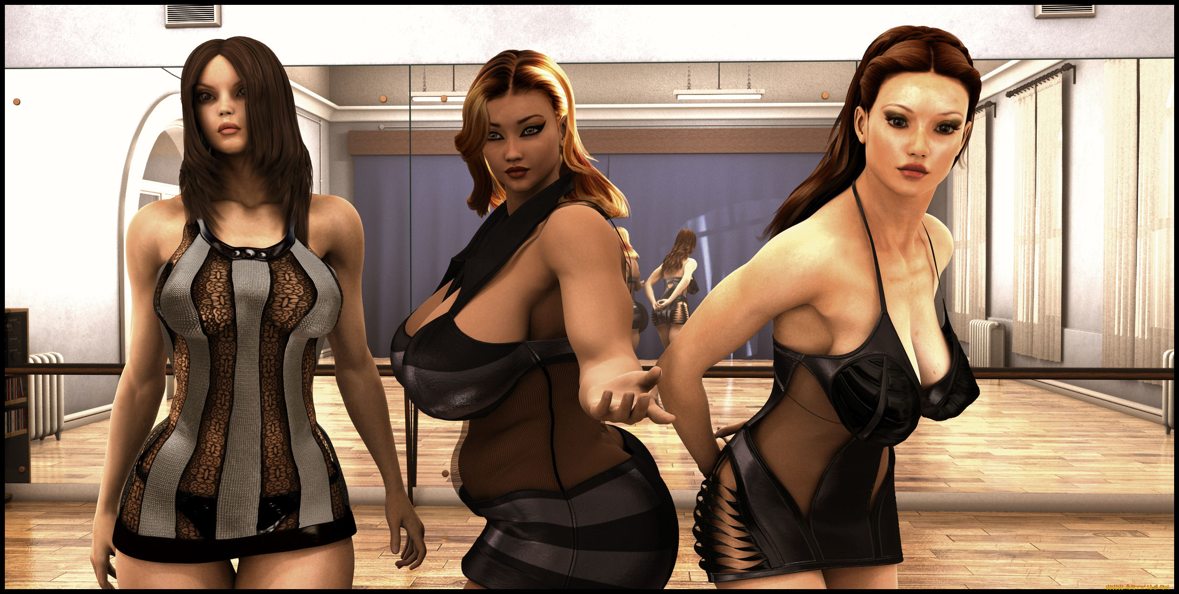 3д, графика, люди, , people, взгляд, девушки