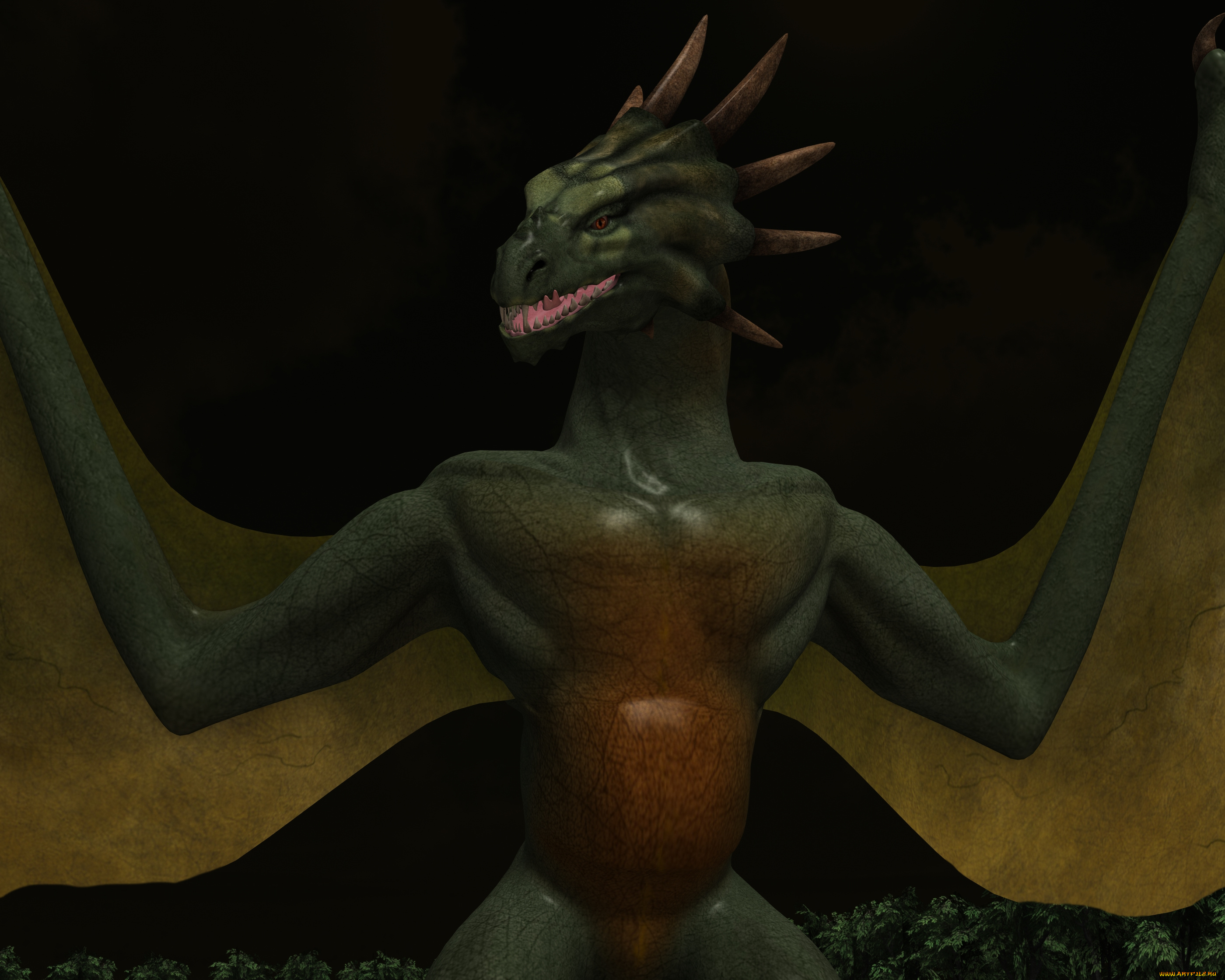 3д, графика, существа, , creatures, дракон