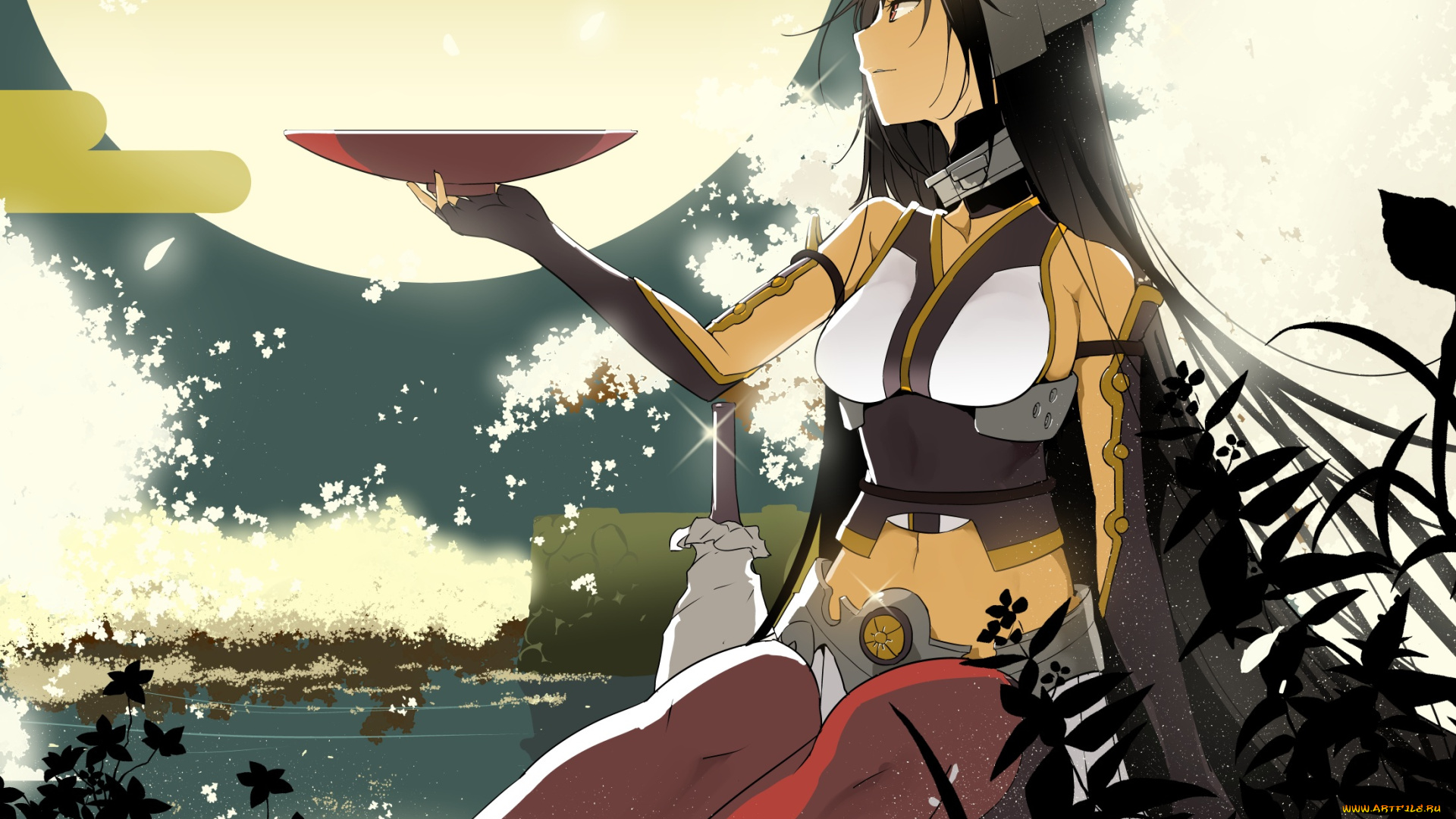 аниме, kantai, collection, арт, ryuknight, чаша, kancolle, nagato, девушка, kantai, collection