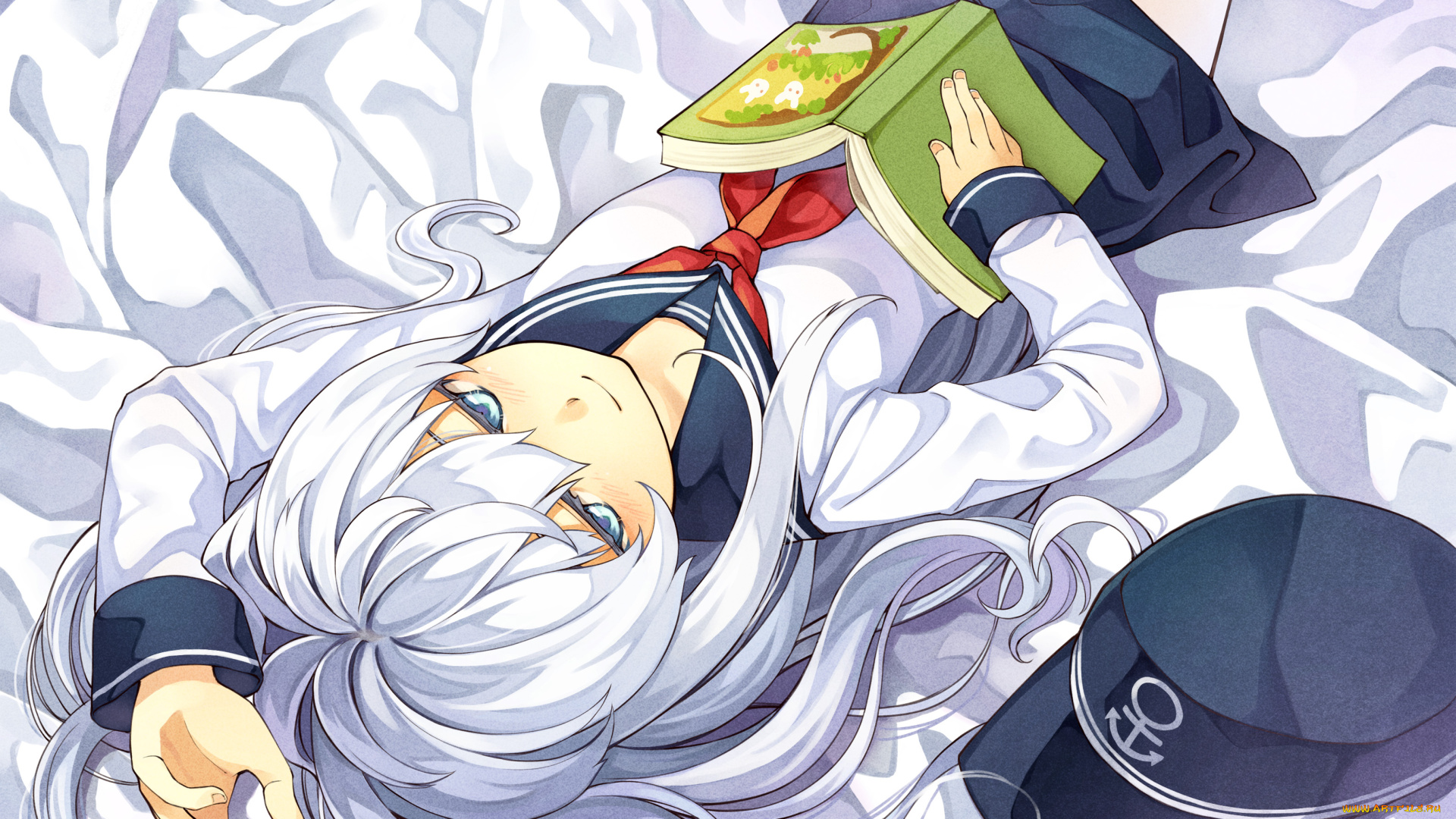 аниме, kantai, collection, девушка, арт, tsubasa, книга, kancolle, hibiki, kantai, collection