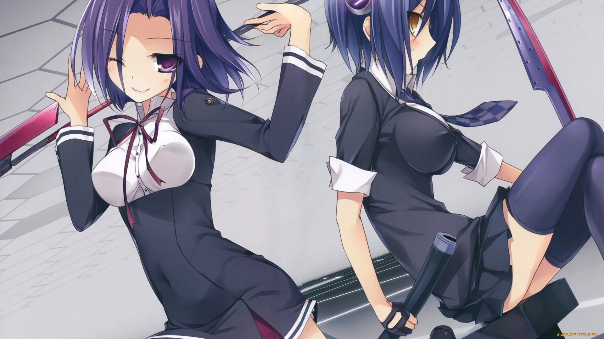аниме, kantai, collection, kantai, collection, tatsuta, kancolle, tenryuu, арт, девушки, оружие, karory