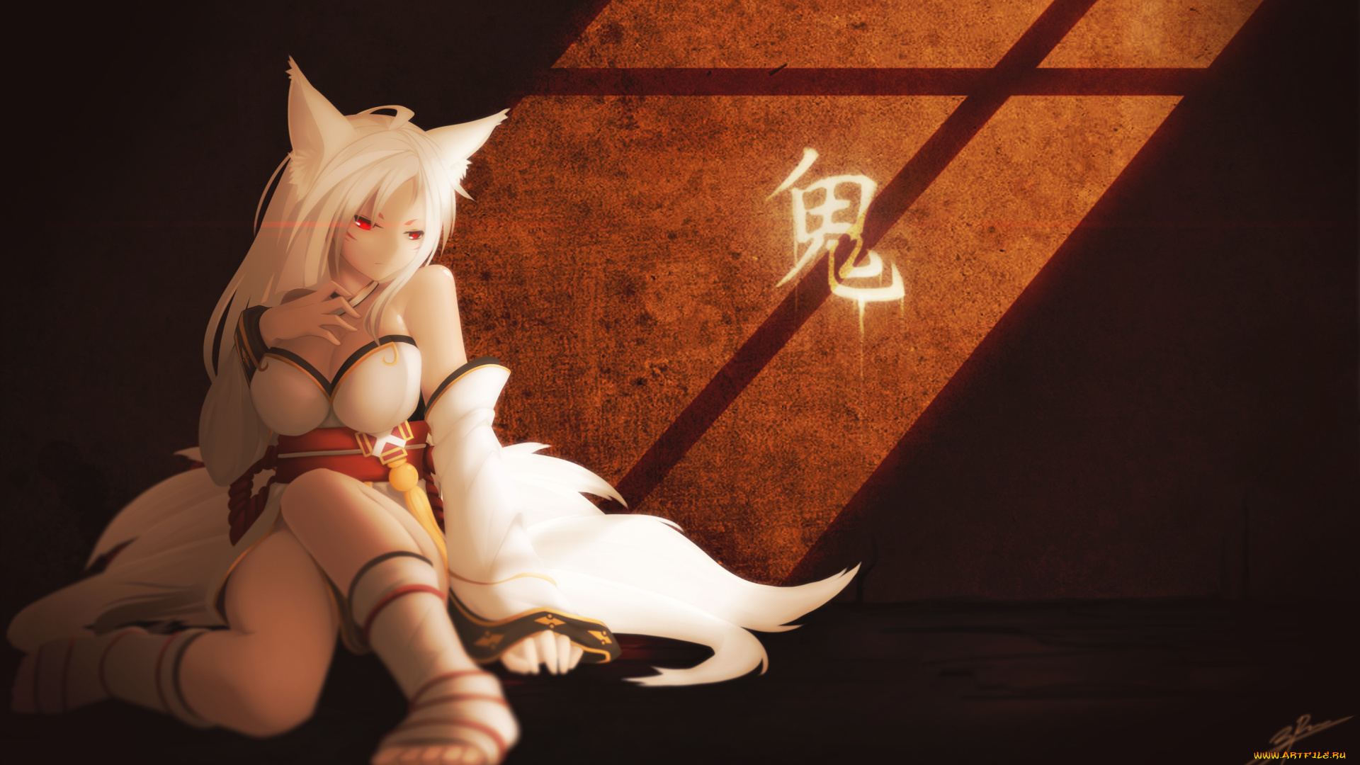 аниме, животные, , существа, ara, haan, onemanmilitia, арт, девушка, ушки