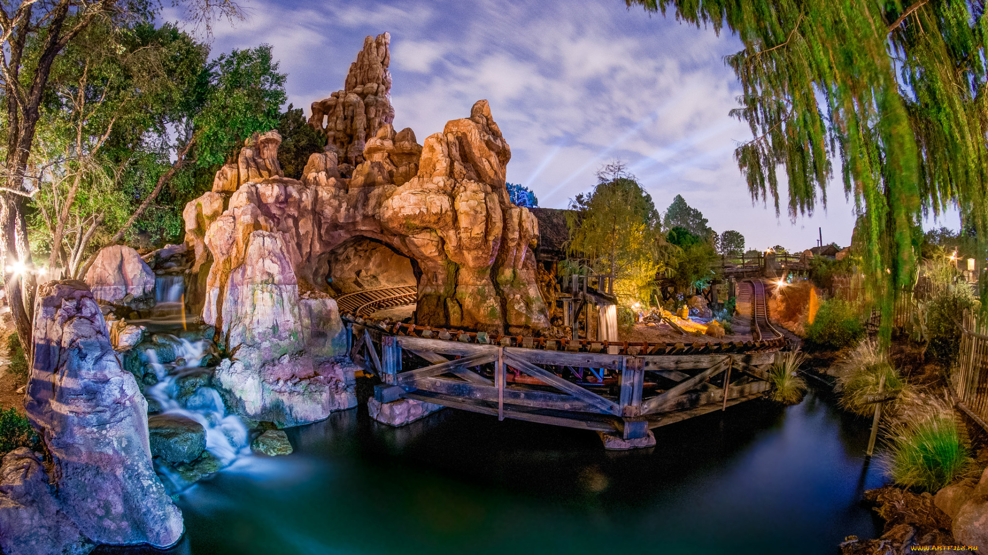 города, диснейленд, аттракционы, парк