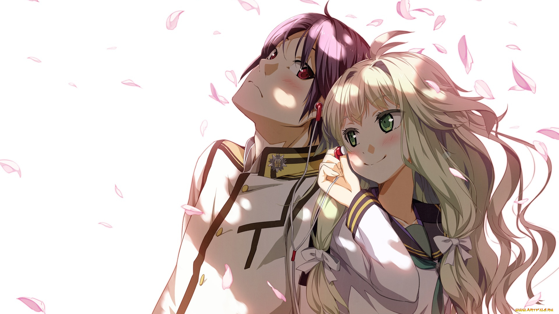 soushuu, senshinkan, gakuen, hachimyoujin, аниме, unknown, , другое, парень, арт, g, yuusuke, soushuu, senshinkan, gakuen, hachimyoujin, пара, наушники, девушка