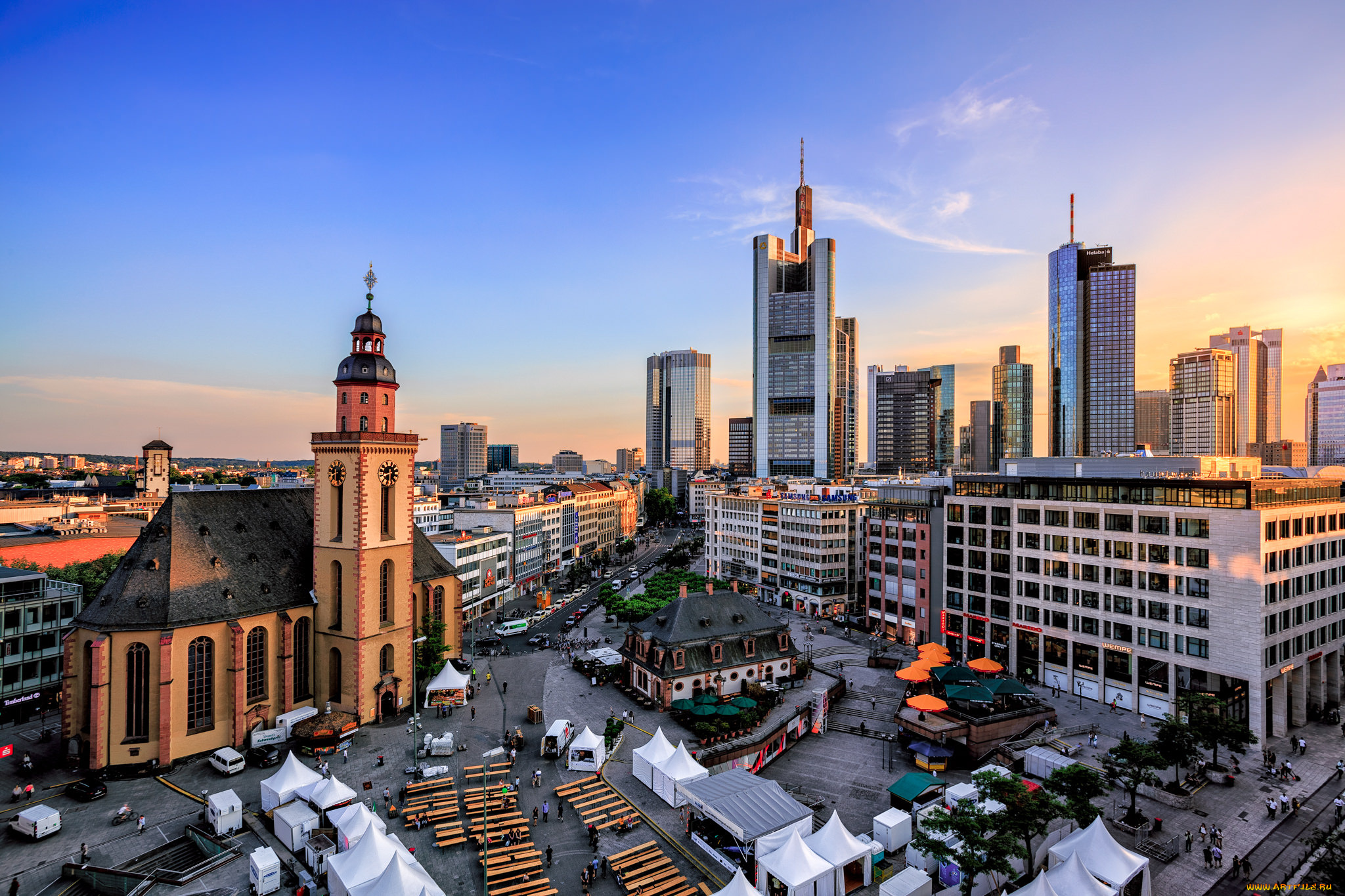 frankfurt, города, франкфурт-на-майне, , германия, здания, площадь, церковь