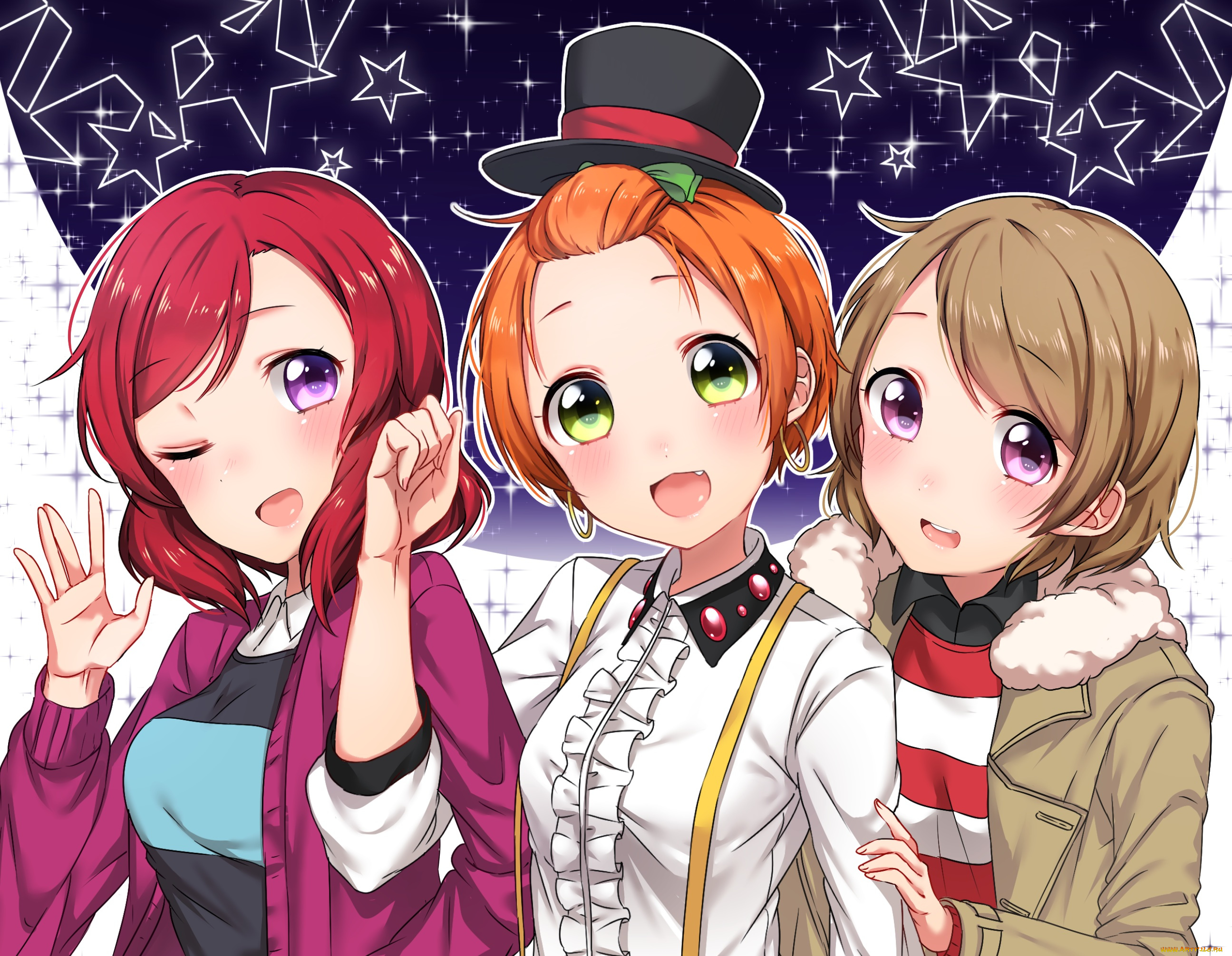 аниме, love, live, , school, idol, project, love, live, school, idol, project, девочки, арт, shio1205, umeno, nishikino, maki, koizumi, hanayo, hoshizora, rin