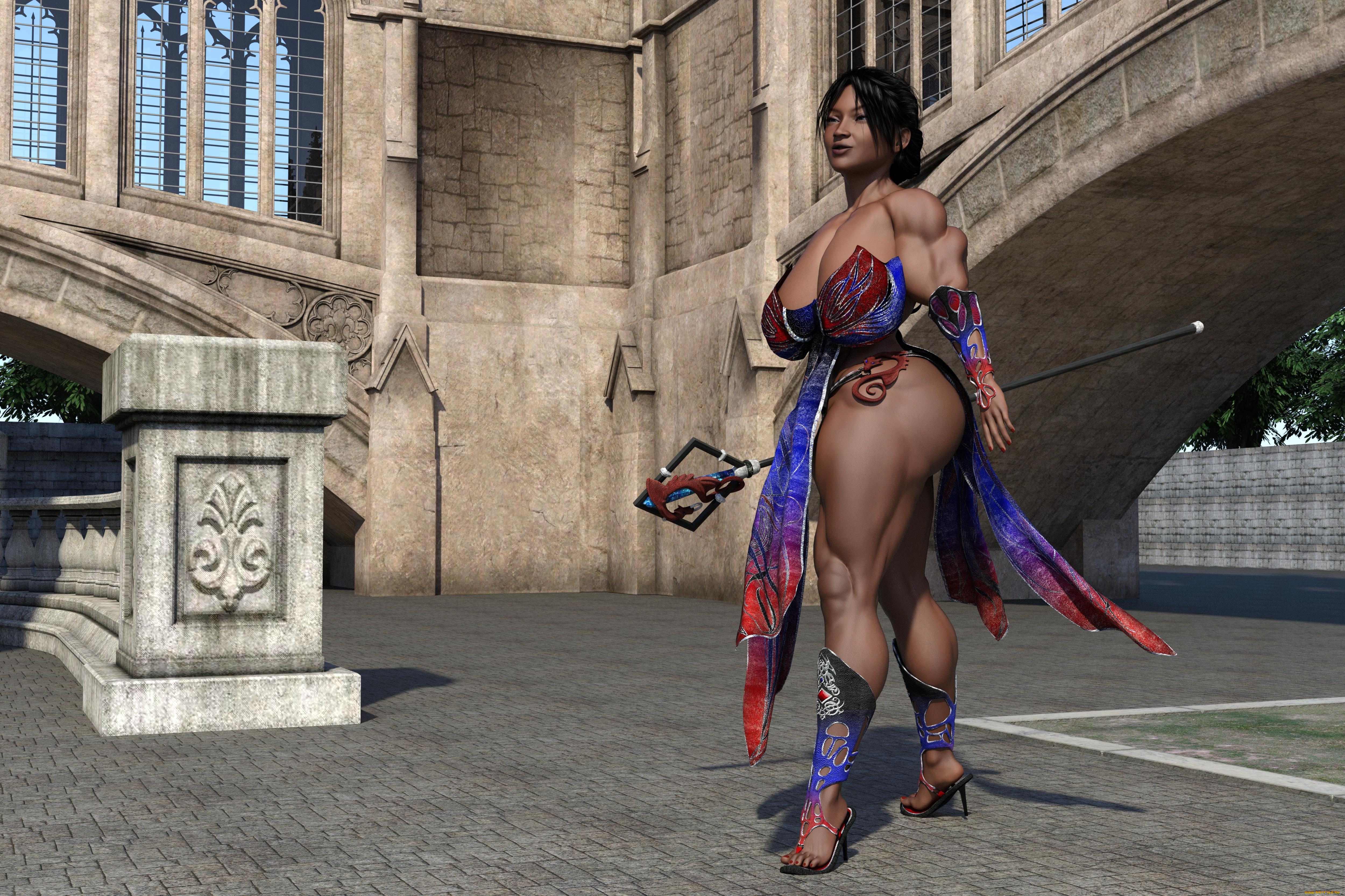 3д, графика, фантазия, , fantasy, оружие, фон, взгляд, девушка