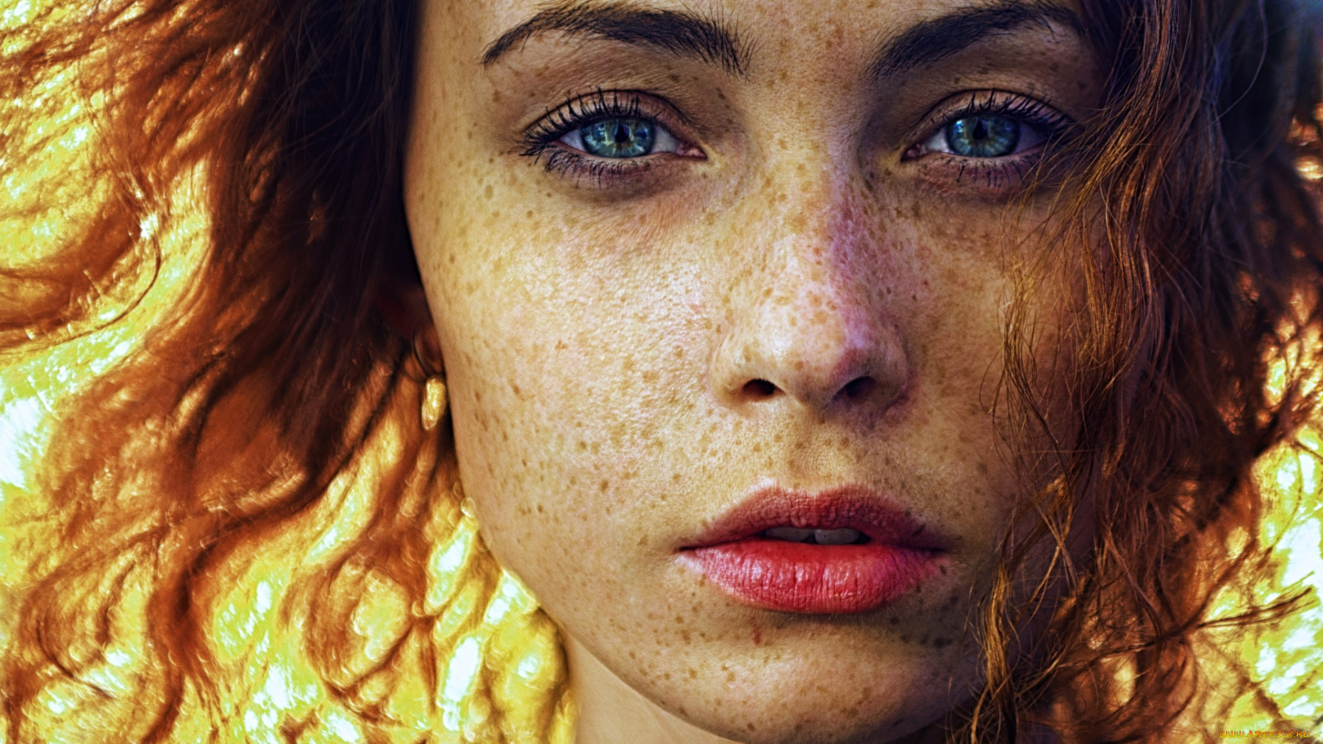 девушки, -unsort, , лица, , портреты, лицо, веснушки, рыжая