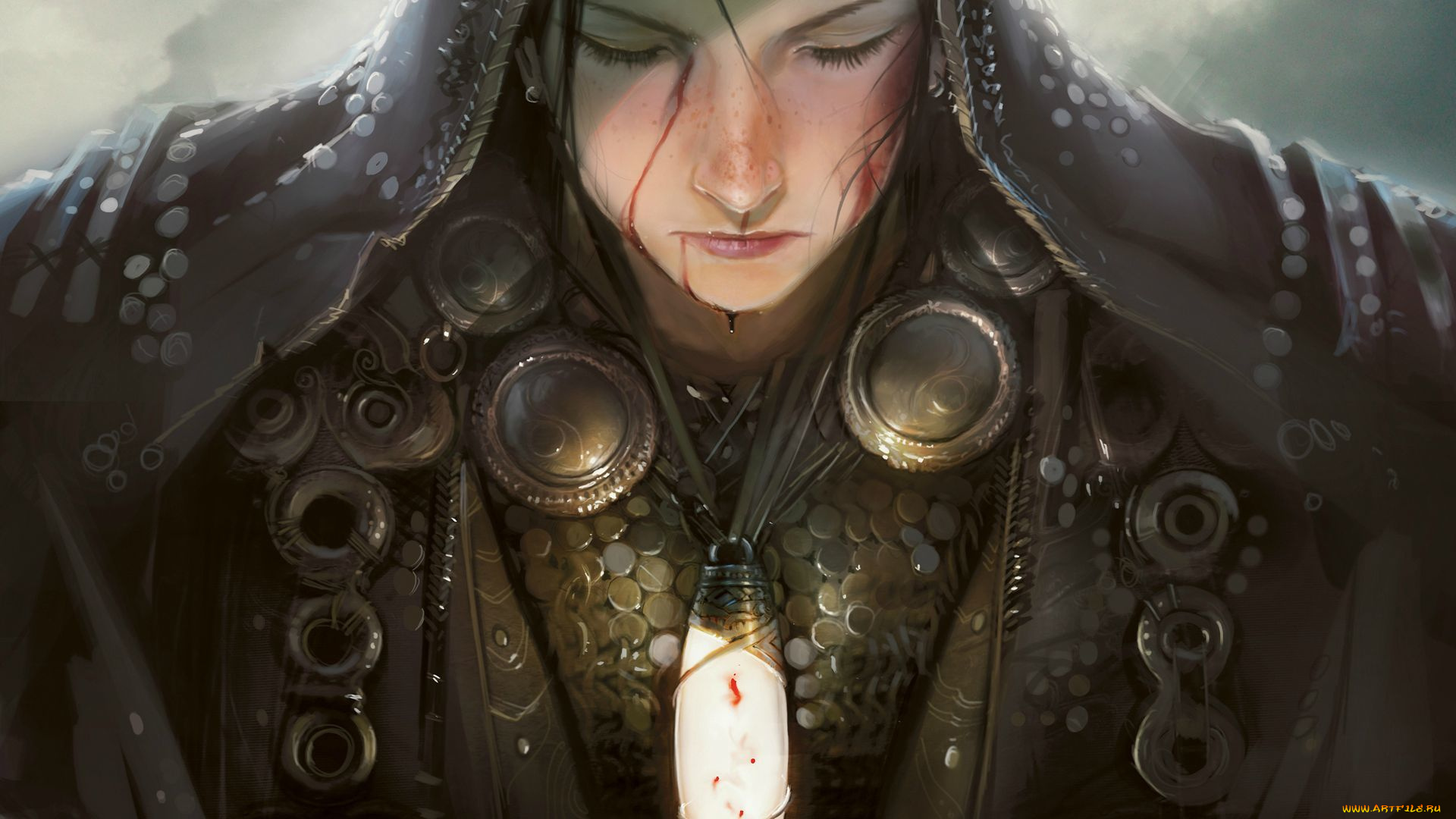 фэнтези, девушки, девушка, амулет, воин