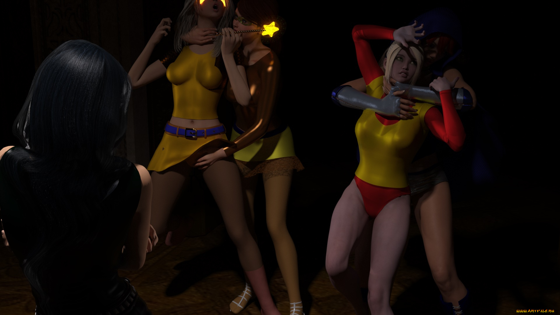 3д, графика, фантазия, , fantasy, фон, девушки, взгляд