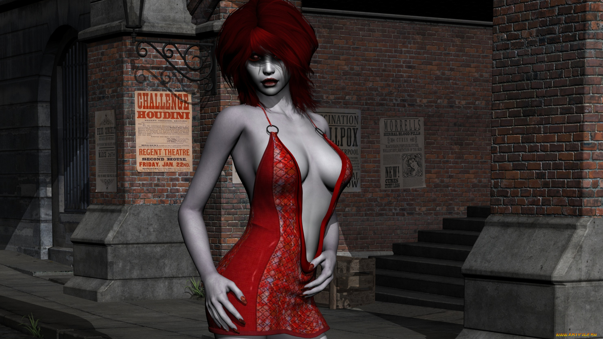 3д, графика, существа, , creatures, взгляд, фон, девушка