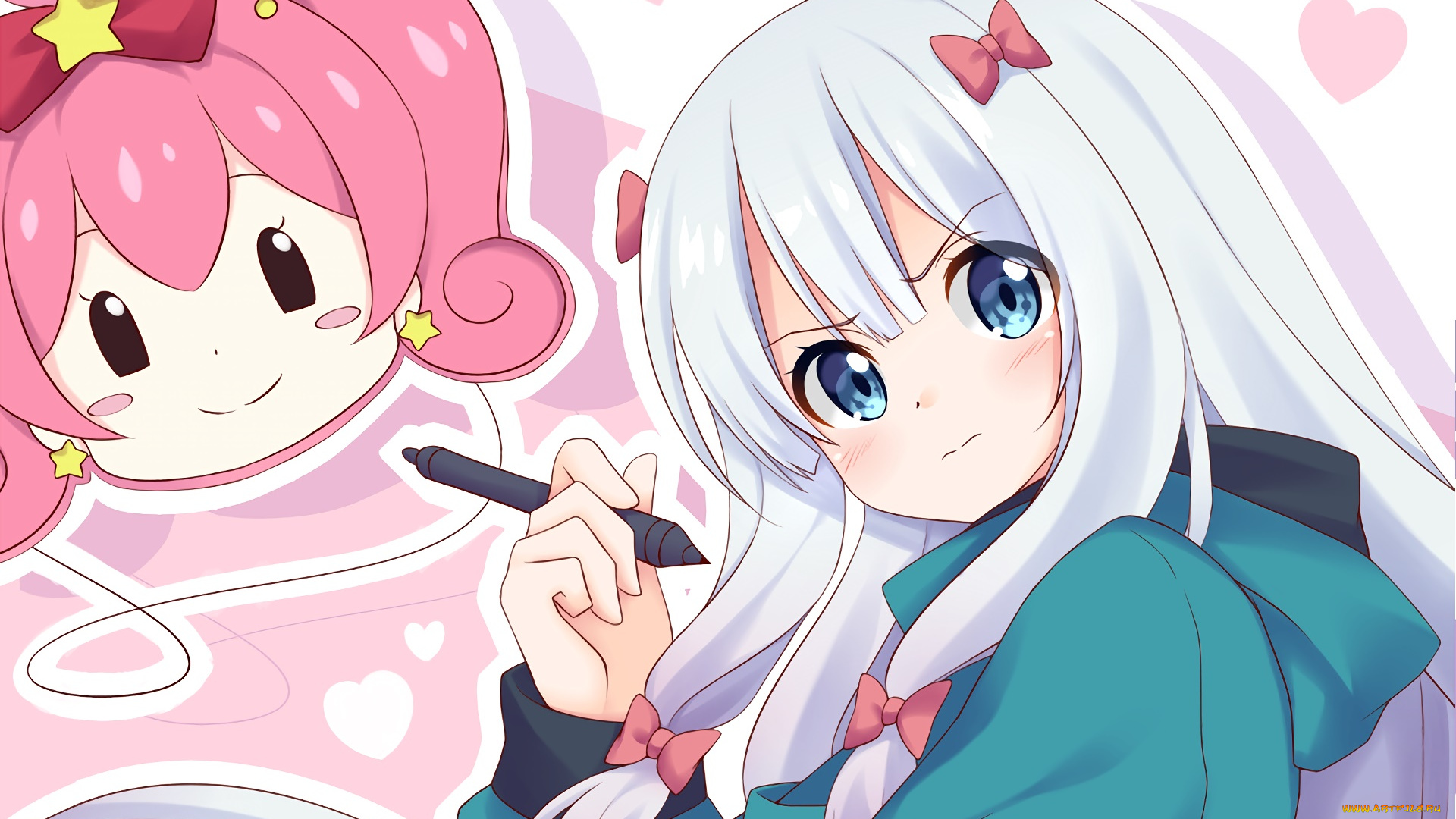 аниме, eromanga-sensei, фон, взгляд, девушка