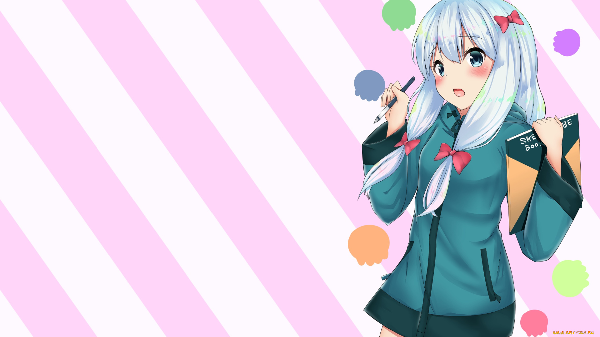 аниме, eromanga-sensei, фон, взгляд, девушка