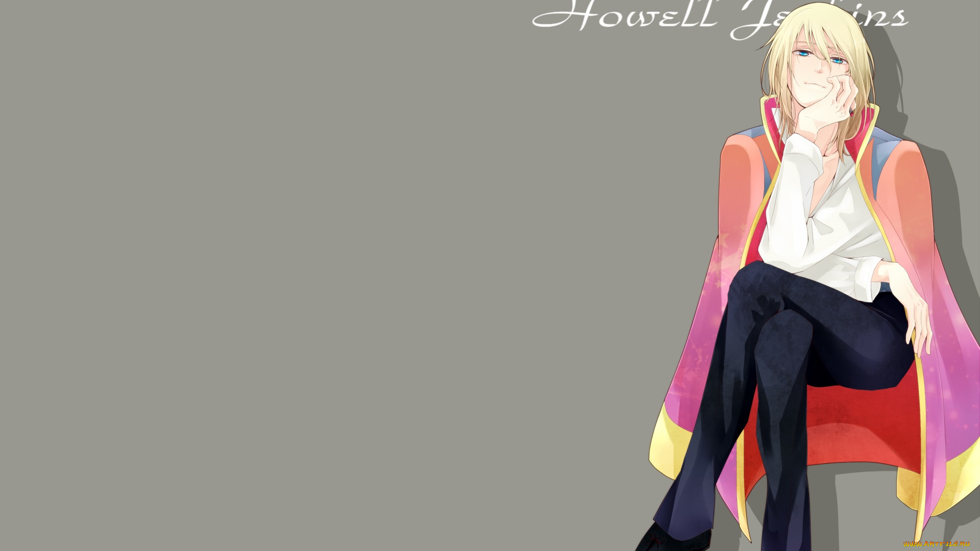 аниме, howl`s, moving, castle, парень