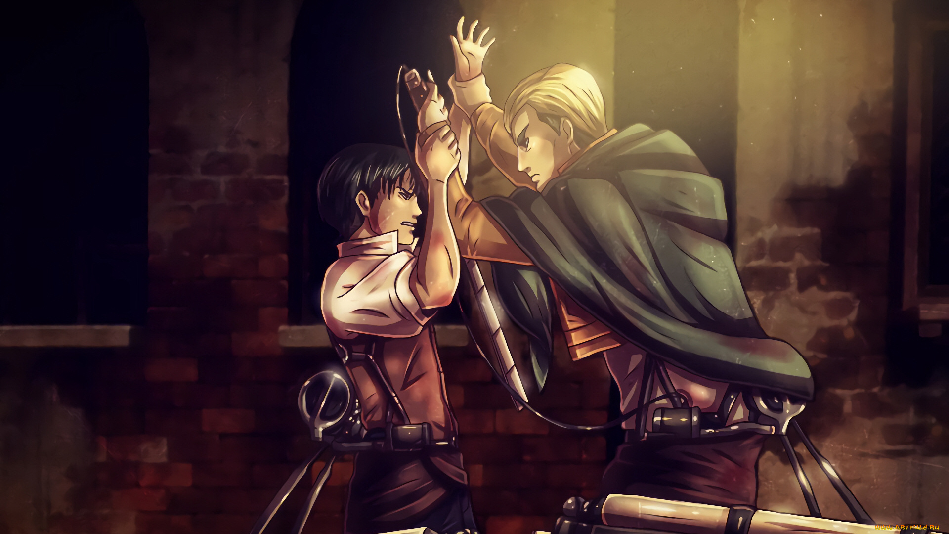 аниме, shingeki, no, kyojin, атака, титанов