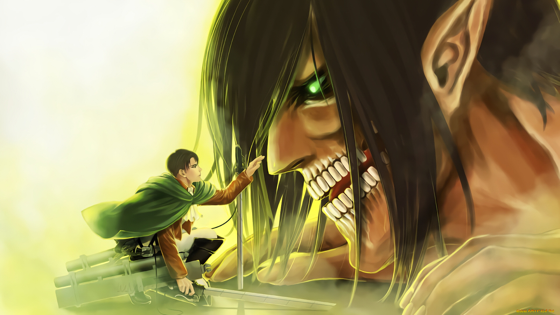 аниме, shingeki, no, kyojin, атака, титанов