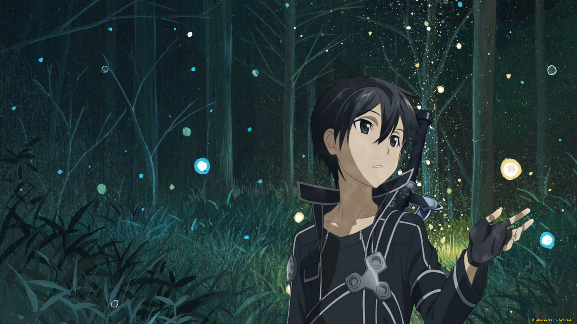 аниме, sword, art, online, кирито