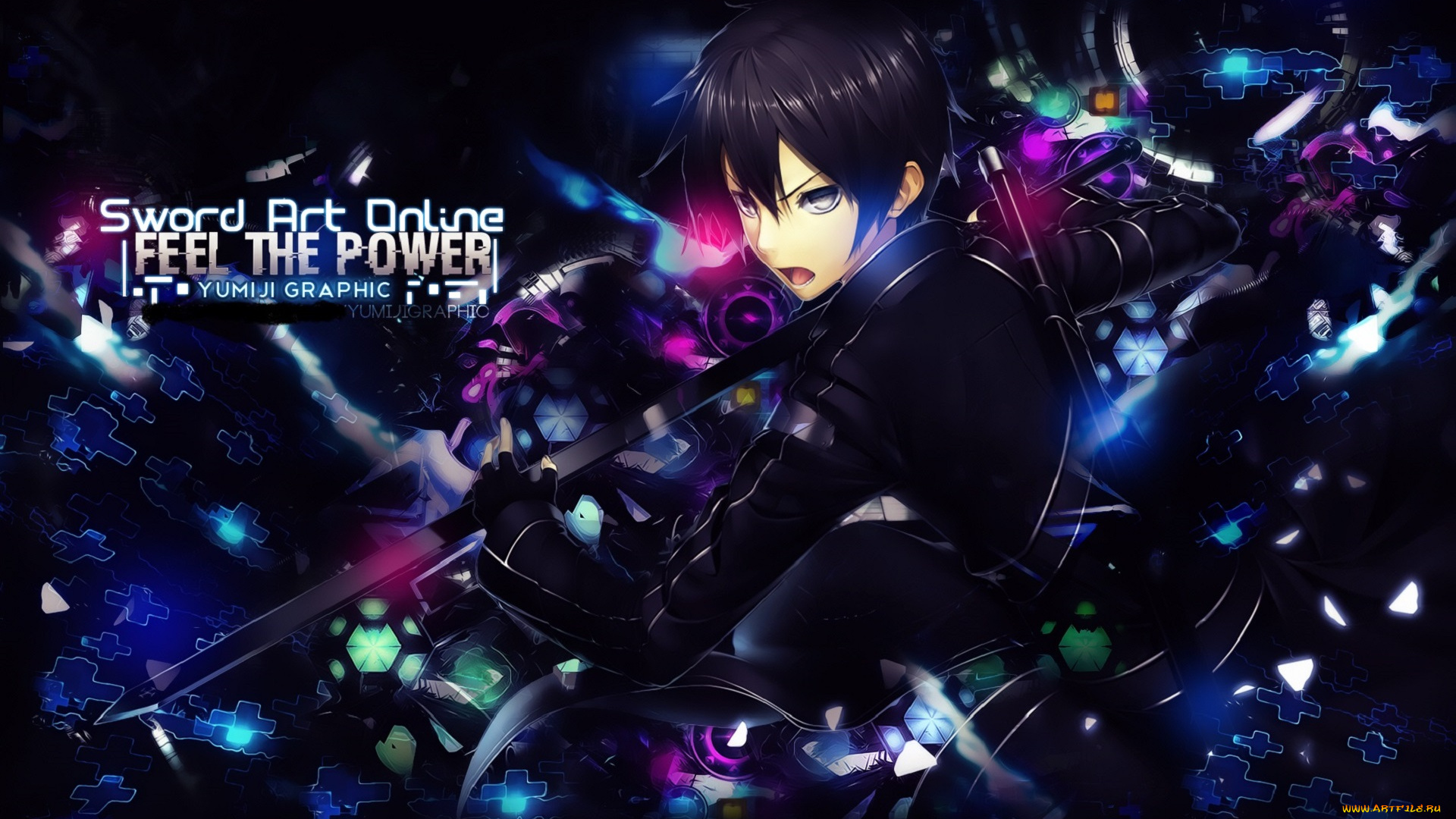 аниме, sword, art, online, кирито