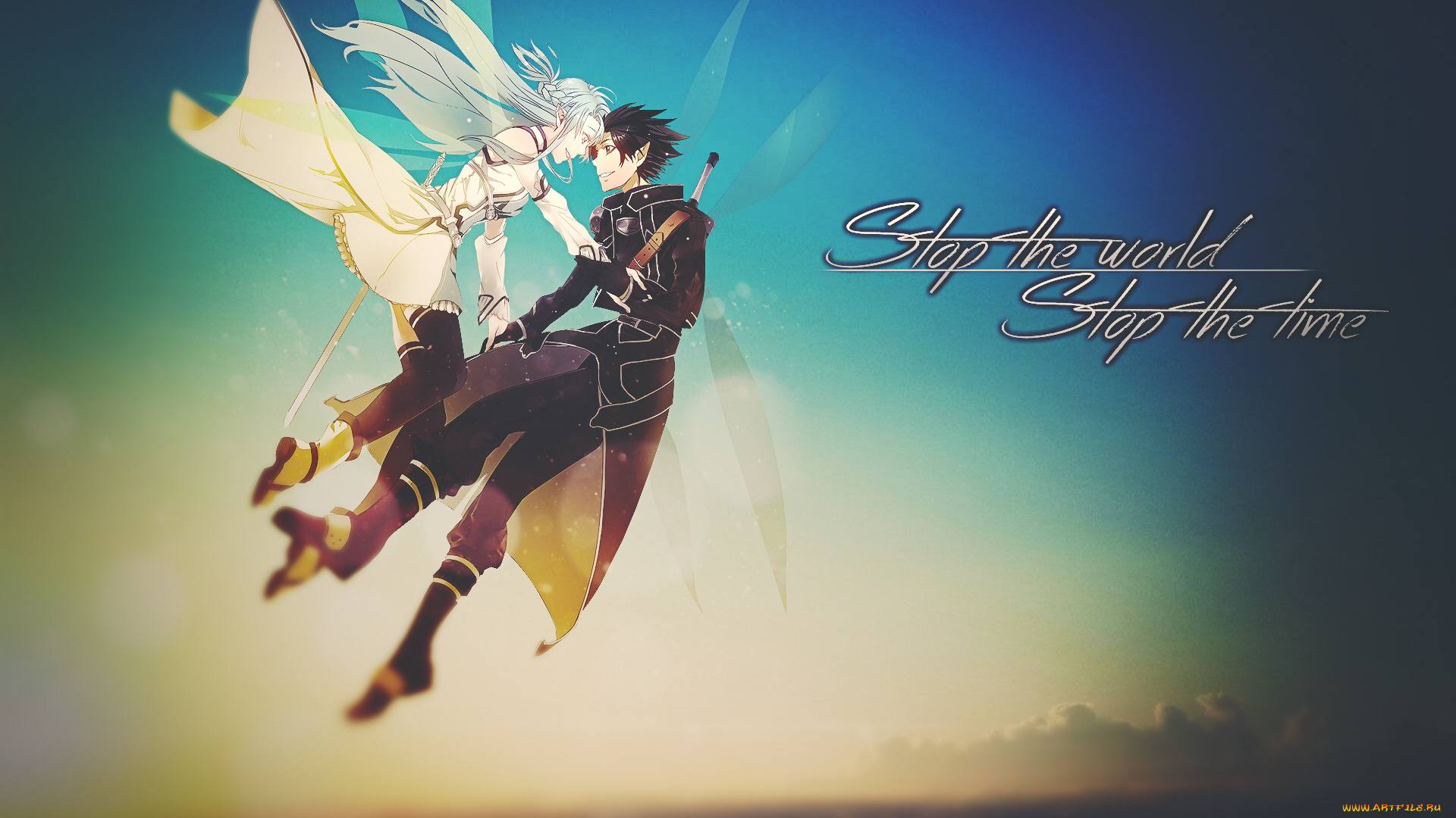 аниме, sword, art, online, кирито, асуна