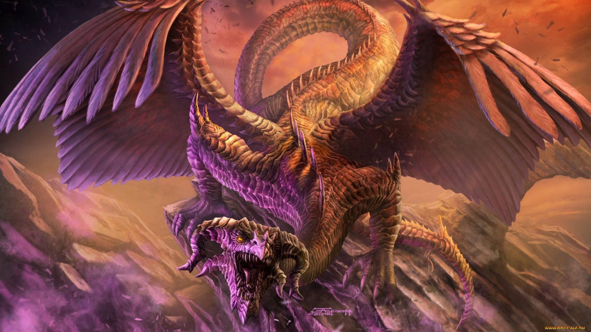 фэнтези, драконы, крылья, edikt, art, feathered, dragon, пернатый, дракон