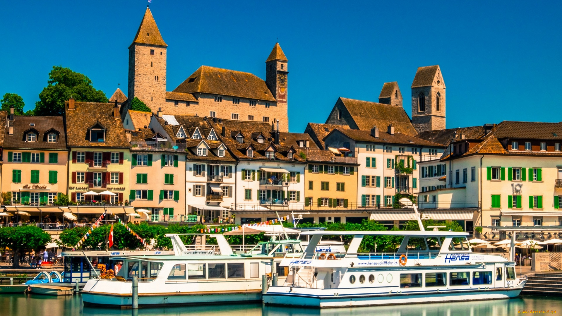 корабли, порты, , , причалы, здания, водоем