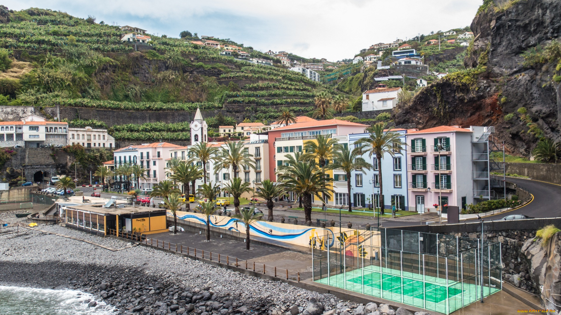 португалия, города, -, панорамы, камни, дома, море, берег