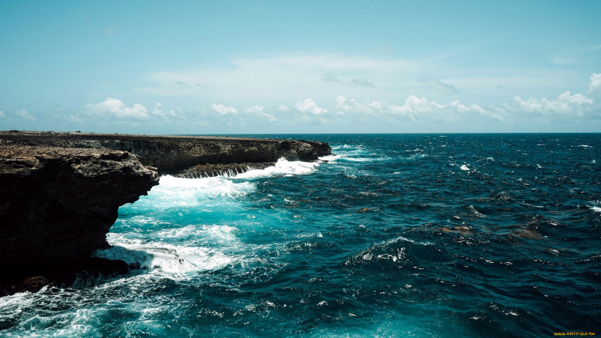 природа, побережье, скалы, волны