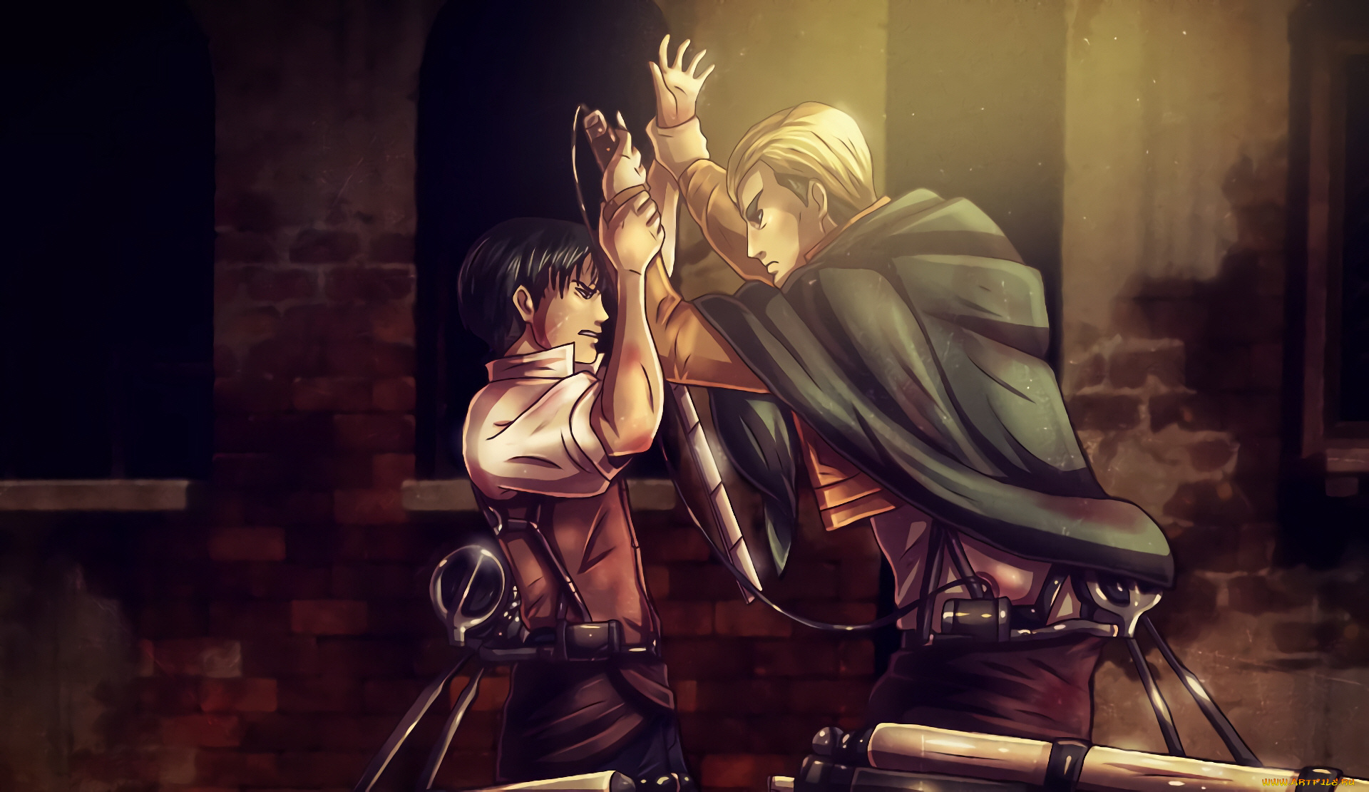 аниме, shingeki, no, kyojin, атака, титанов