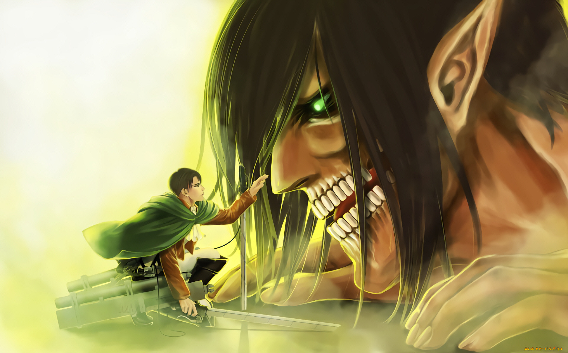 аниме, shingeki, no, kyojin, атака, титанов