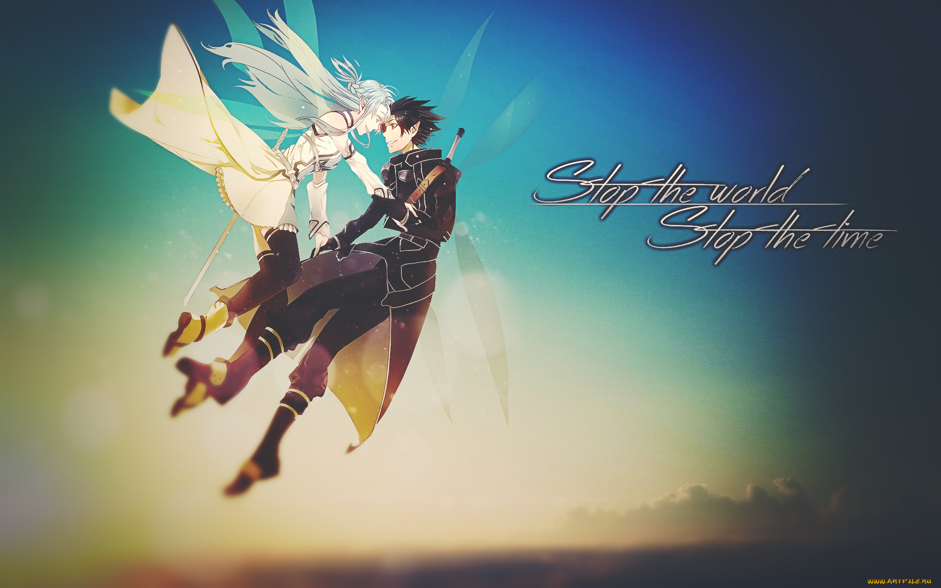 аниме, sword, art, online, кирито, асуна