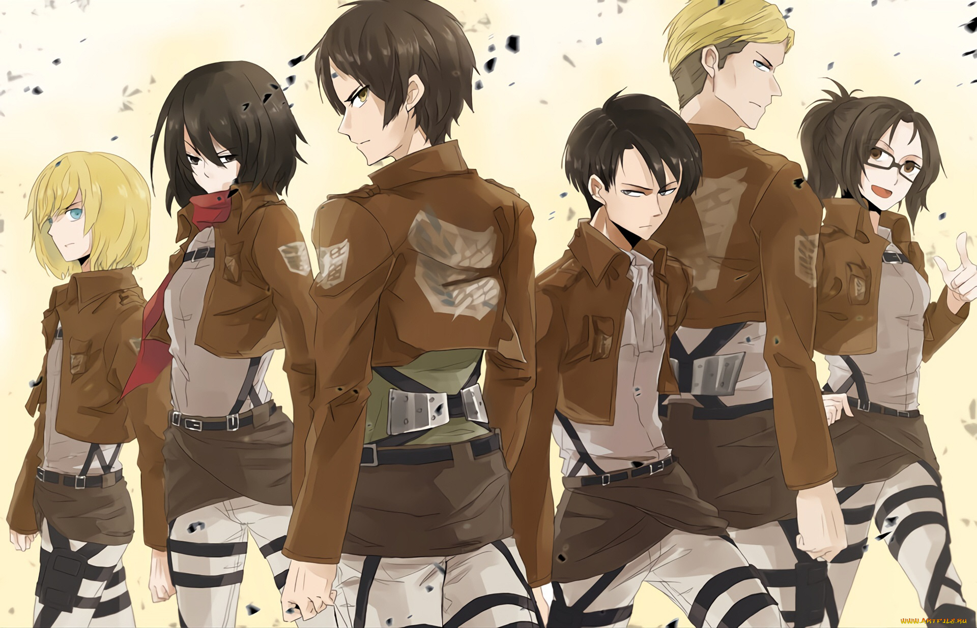 аниме, shingeki, no, kyojin, атака, титанов