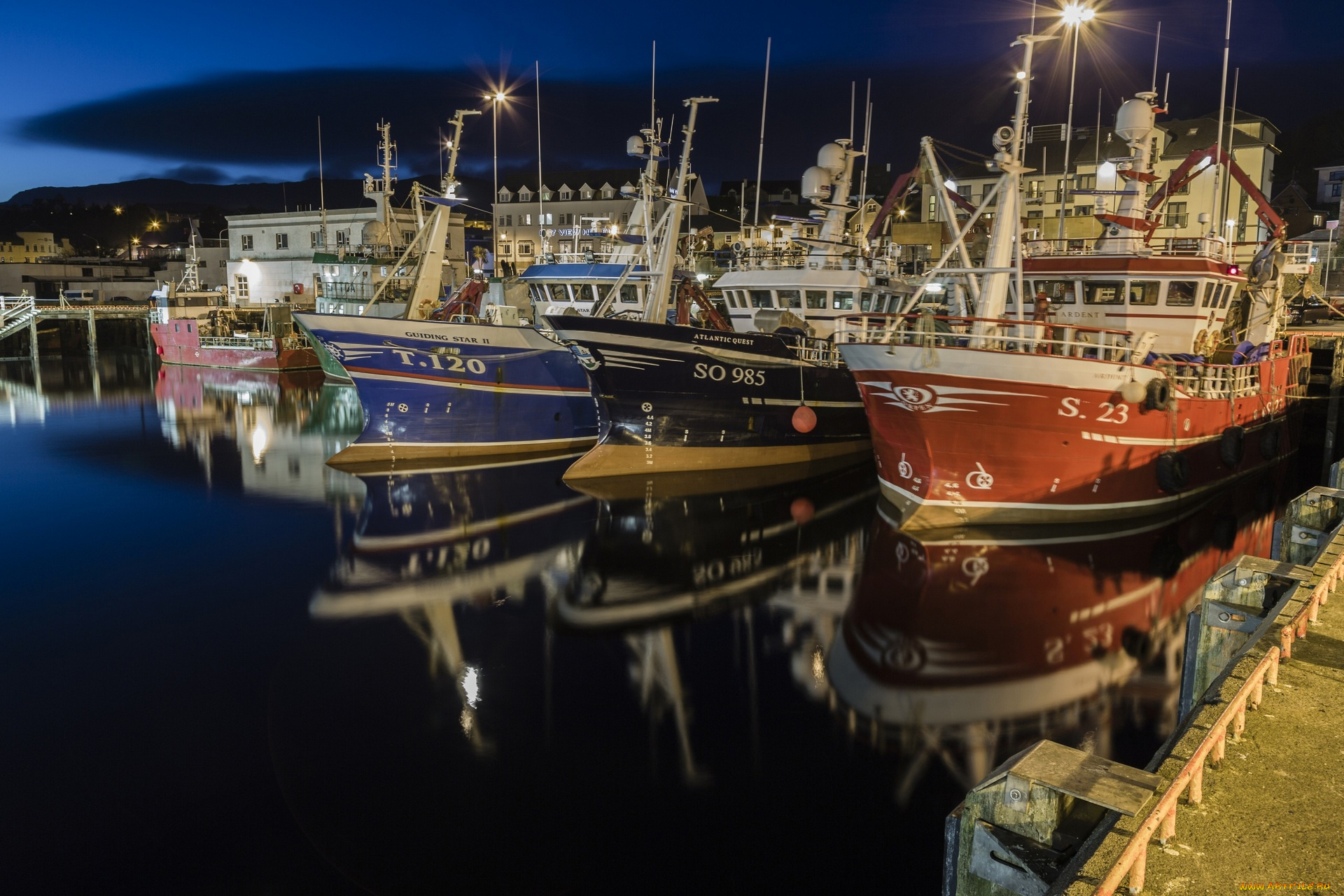 корабли, порты, , , причалы, водоем, ночь, причал