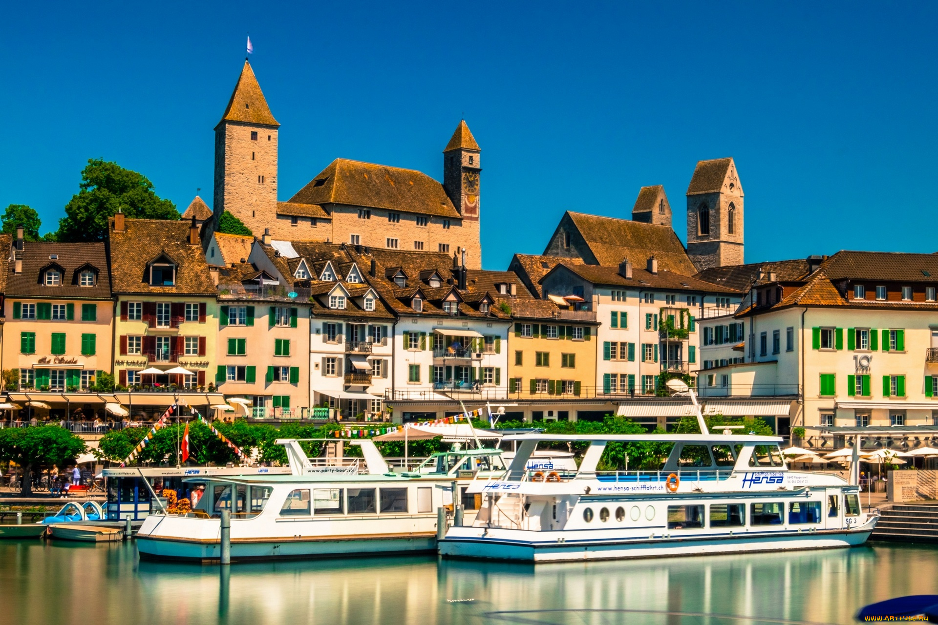 корабли, порты, , , причалы, здания, водоем