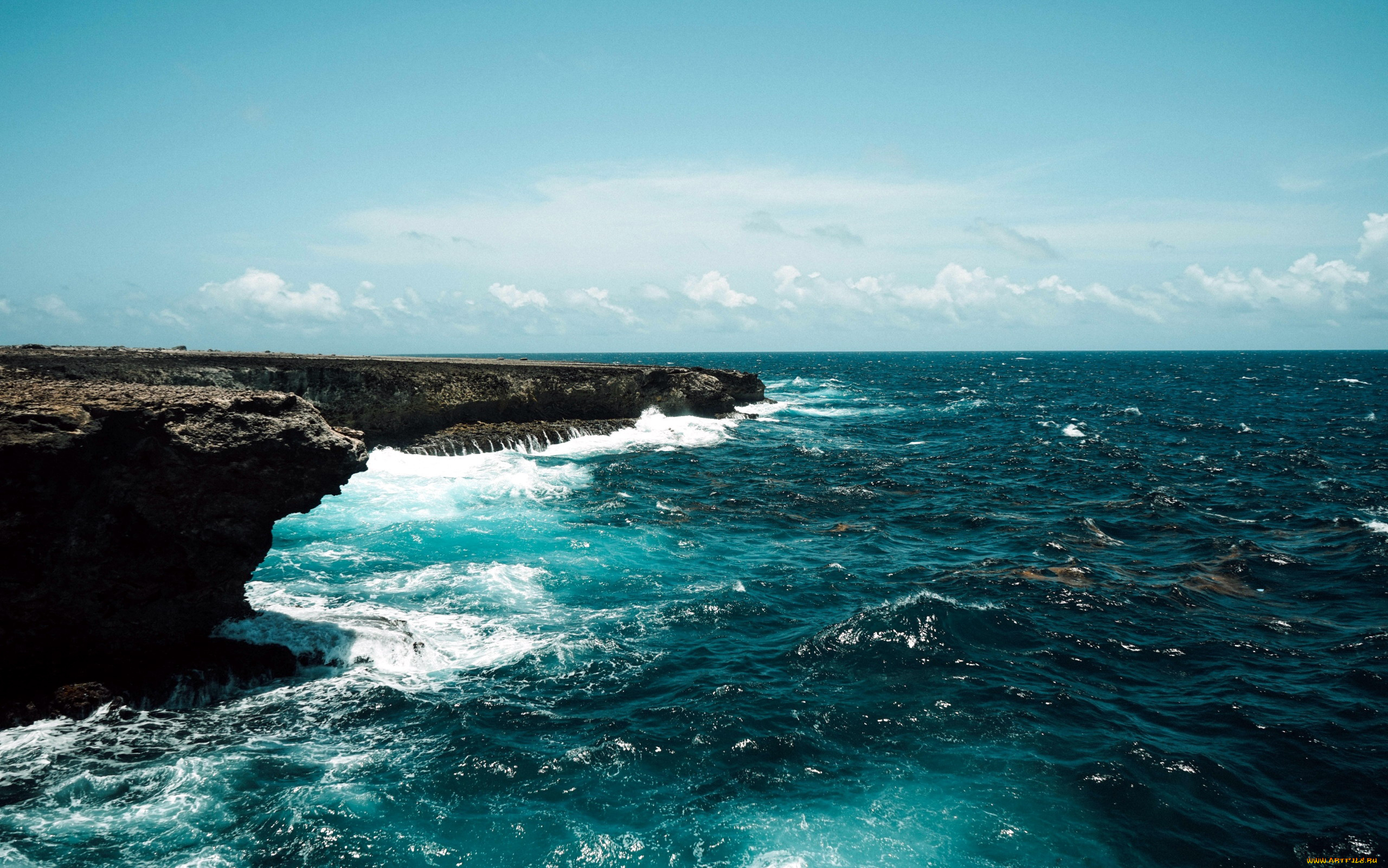 природа, побережье, скалы, волны