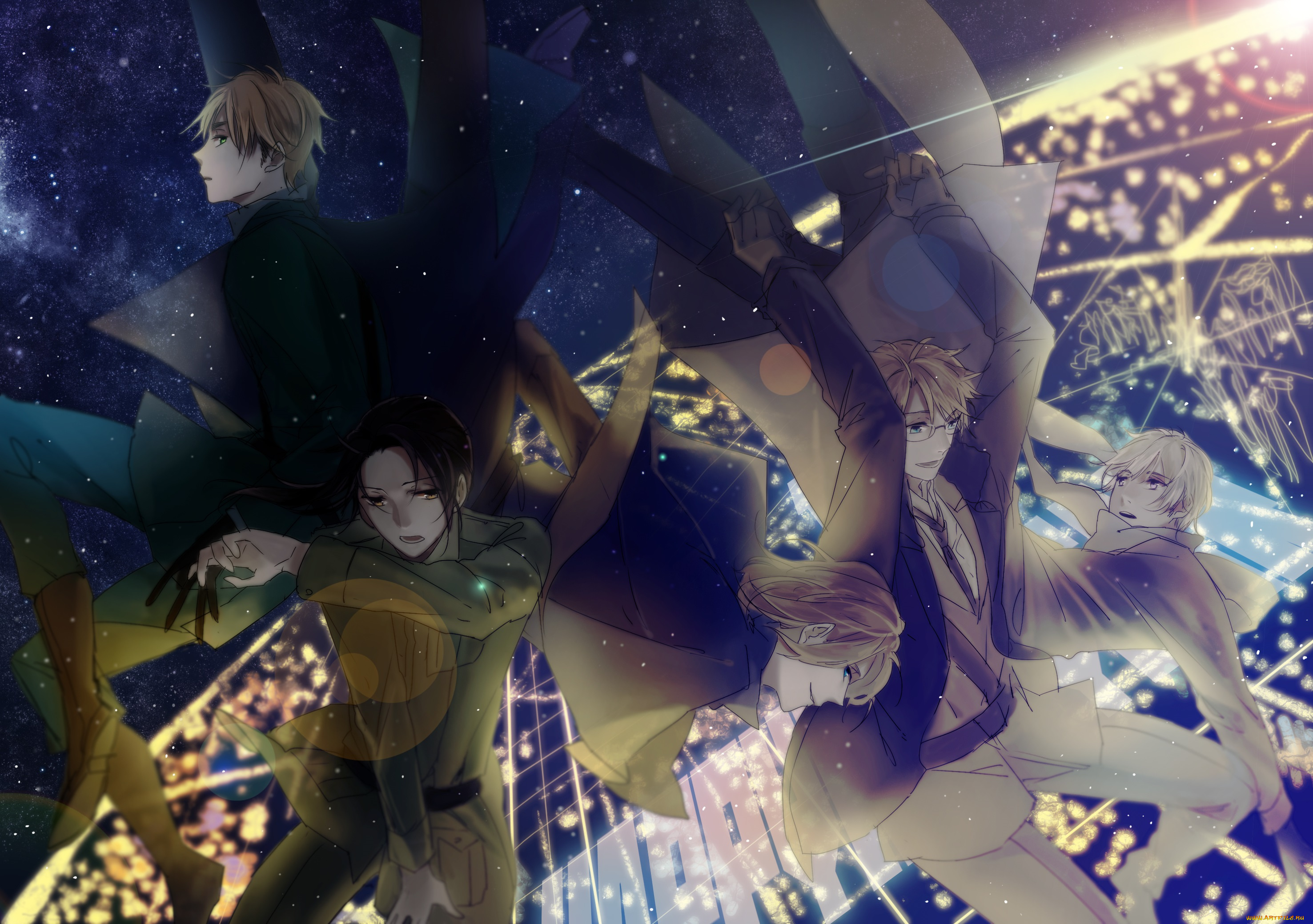 аниме, hetalia, , axis, powers, парни