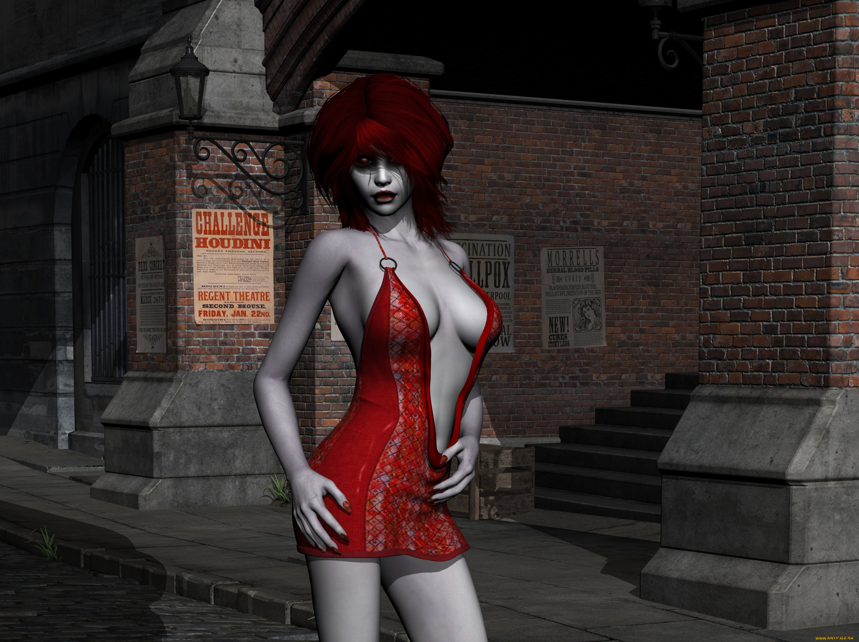 3д, графика, существа, , creatures, взгляд, фон, девушка